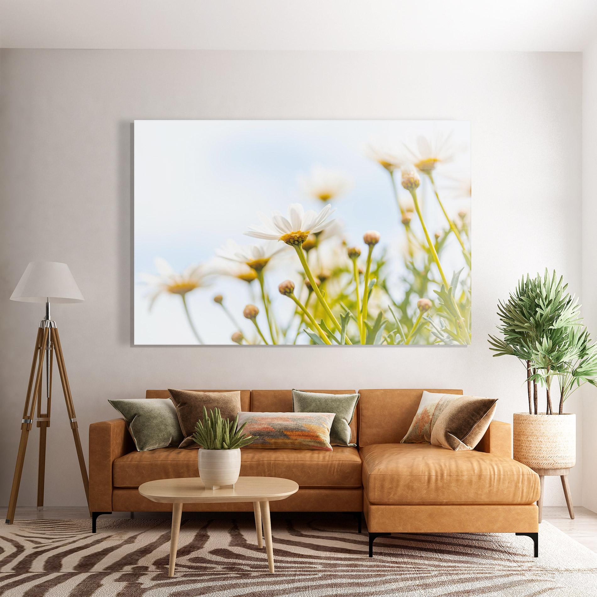 Glasbild Dreamy Daisy mockup 7