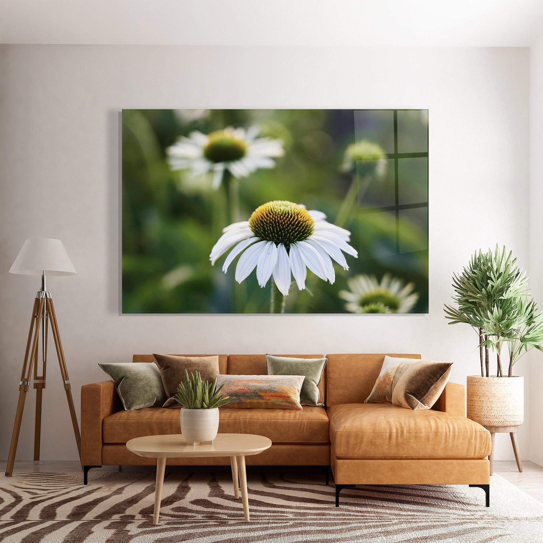 Glasbild Small Green Daisy mockup 7