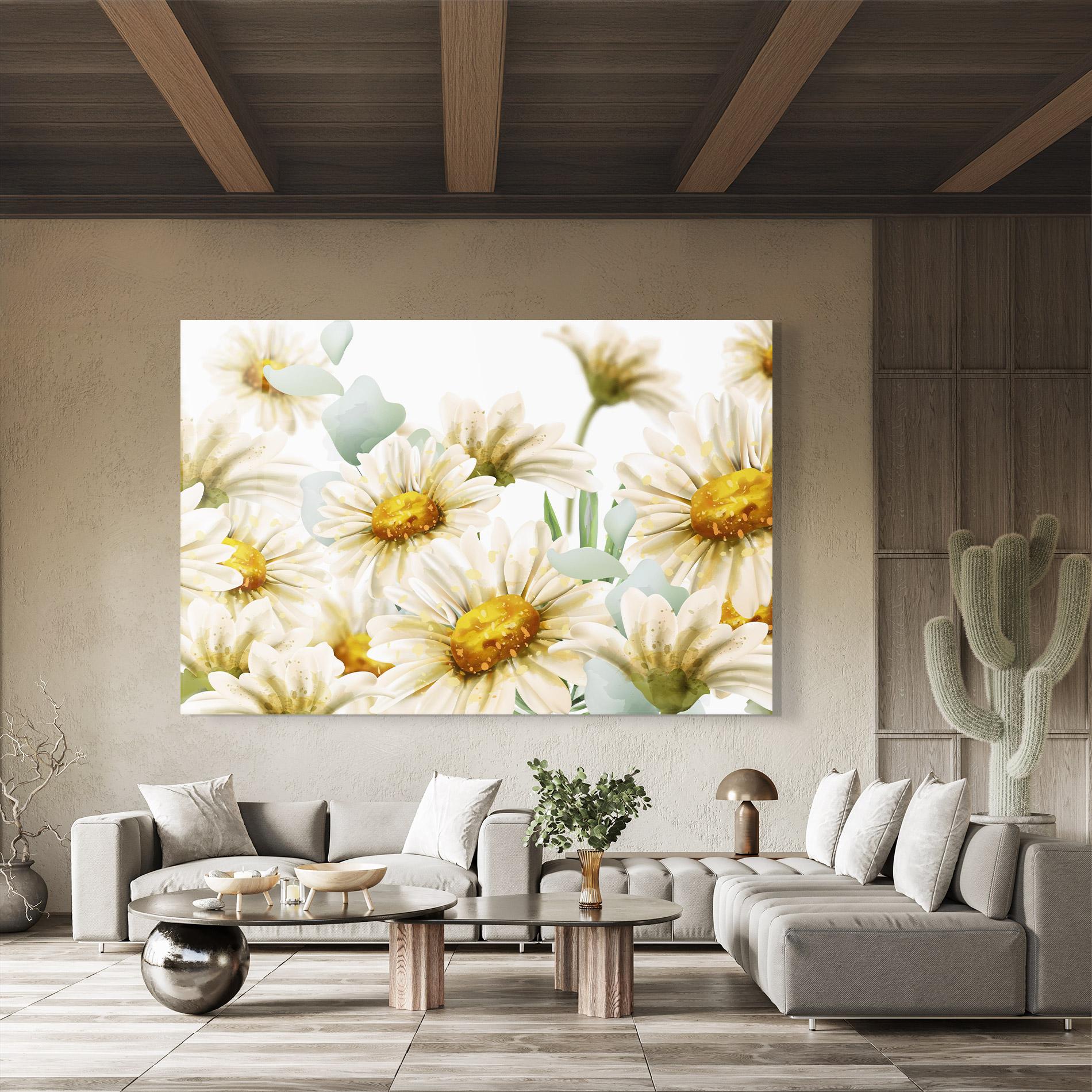 Glasbild Beautiful Daisy Art mockup 8