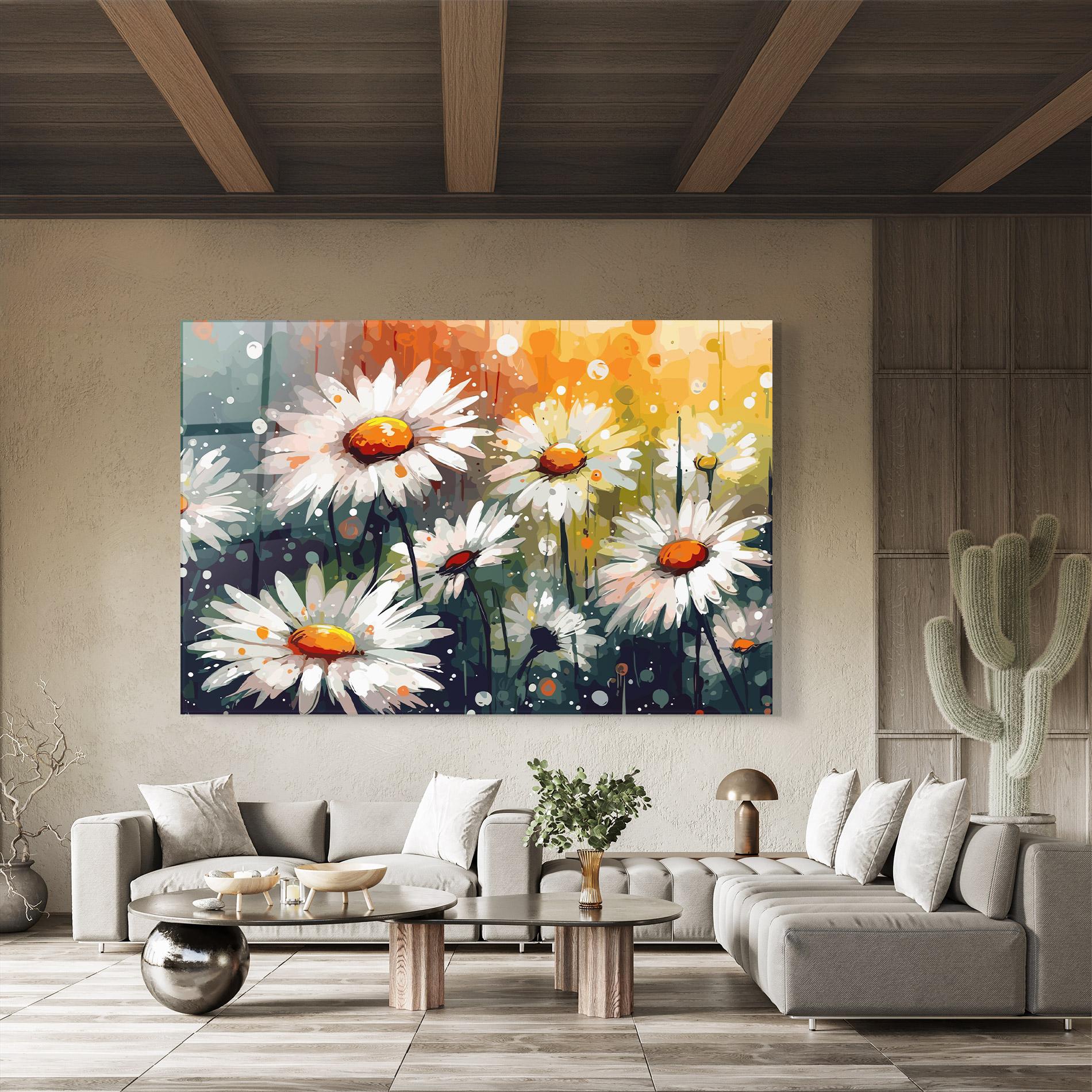 Glasbild Daisy Art mockup 8