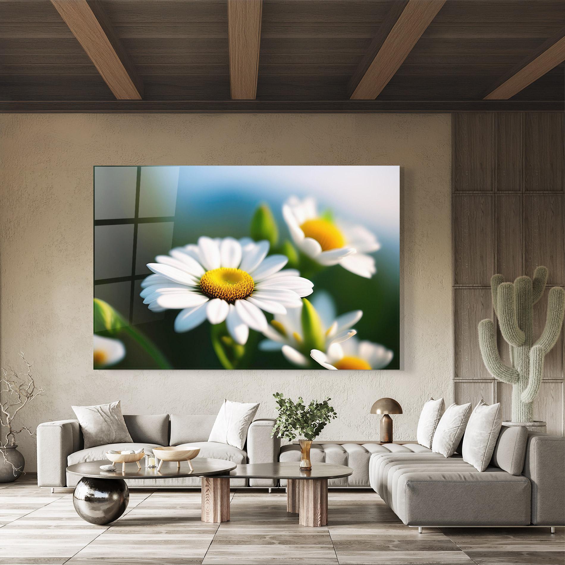 Glasbild Daisy In The Sun mockup 8