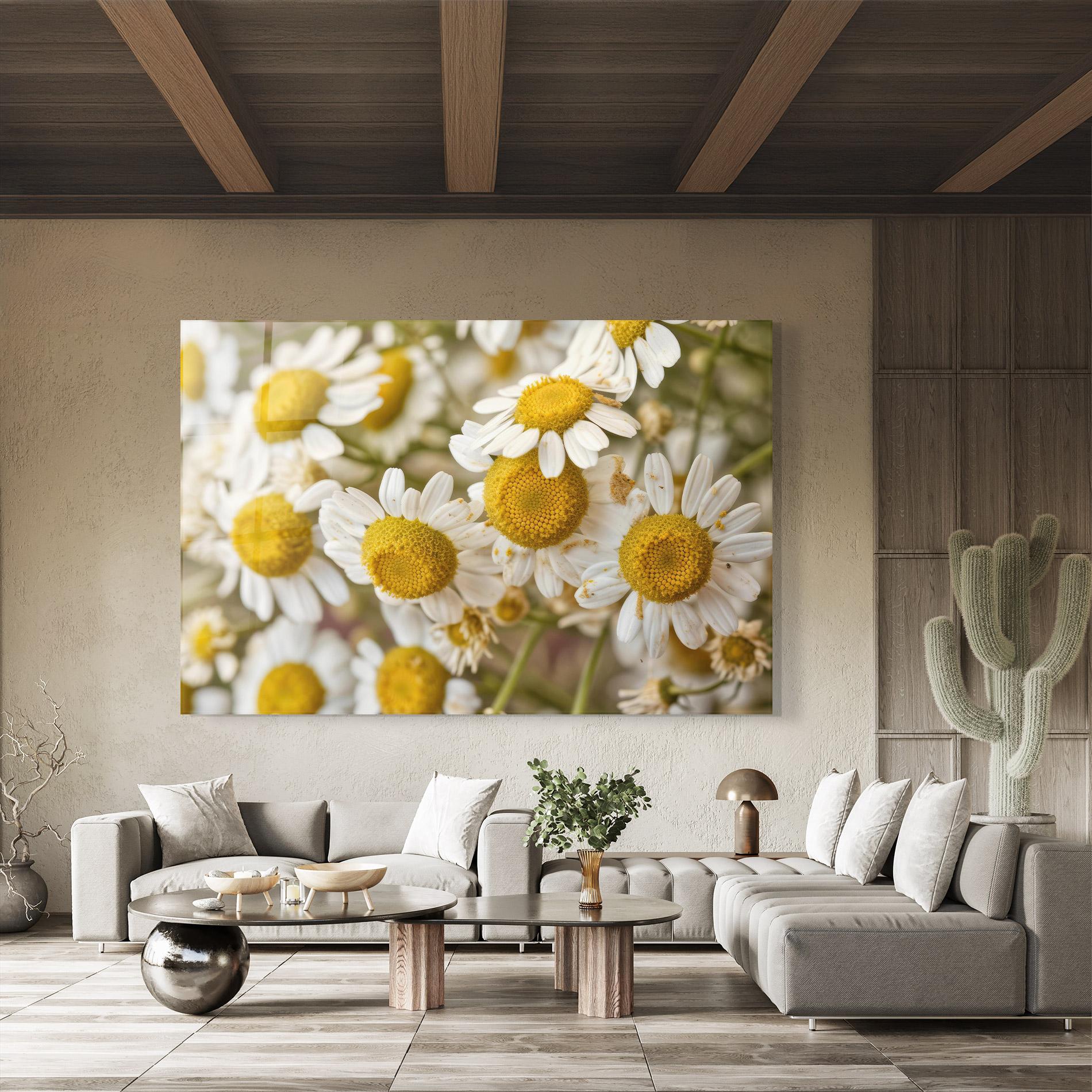 Glasbild Daisy Wall mockup 8
