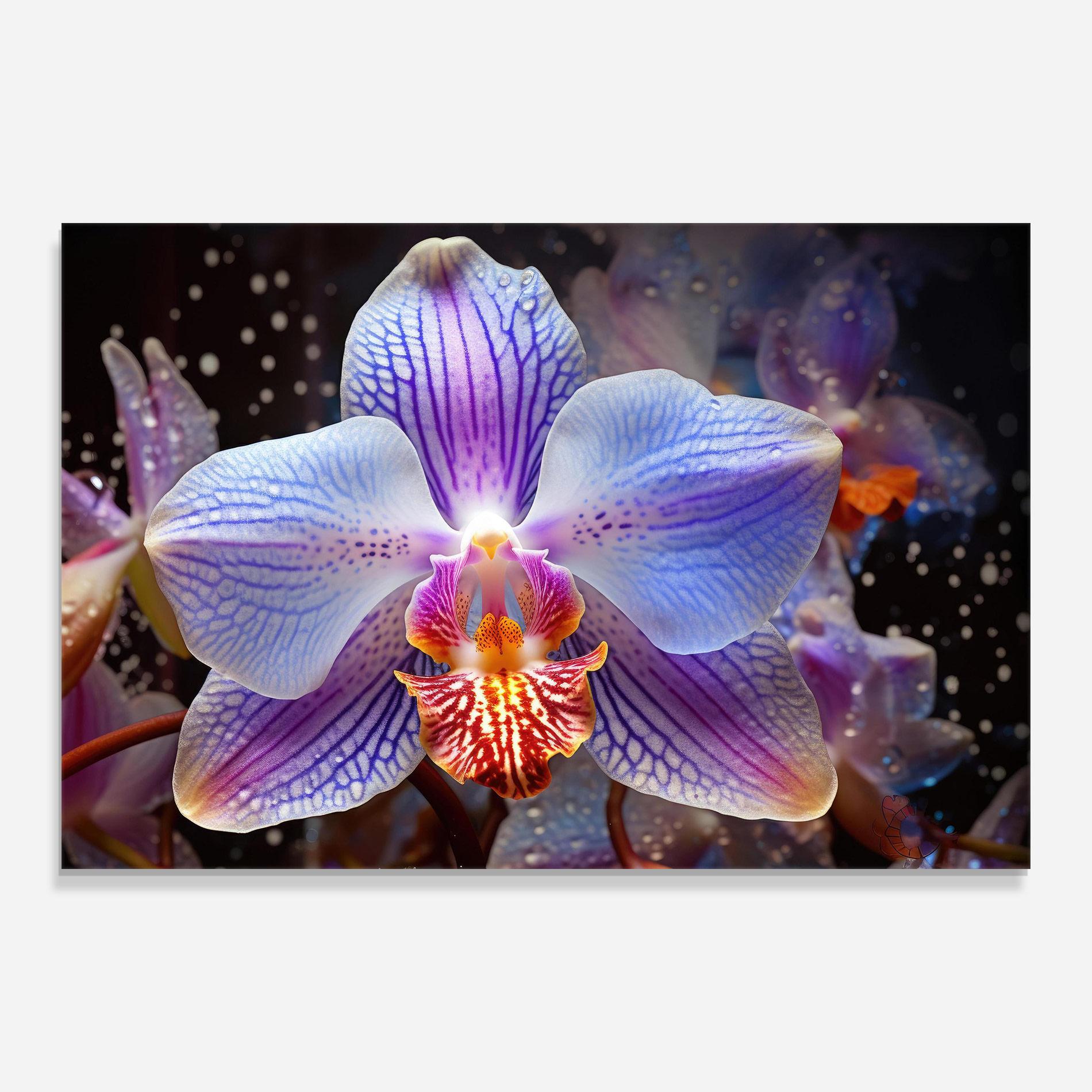 Glasbild Light Purple Orchid Art mockup 0