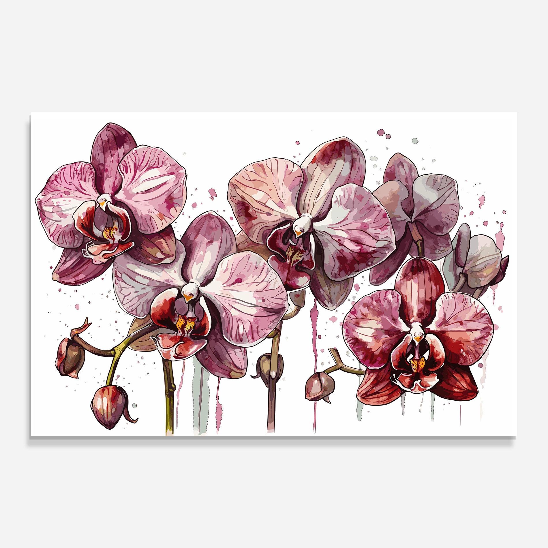 Glasbild Orchid Art mockup 0
