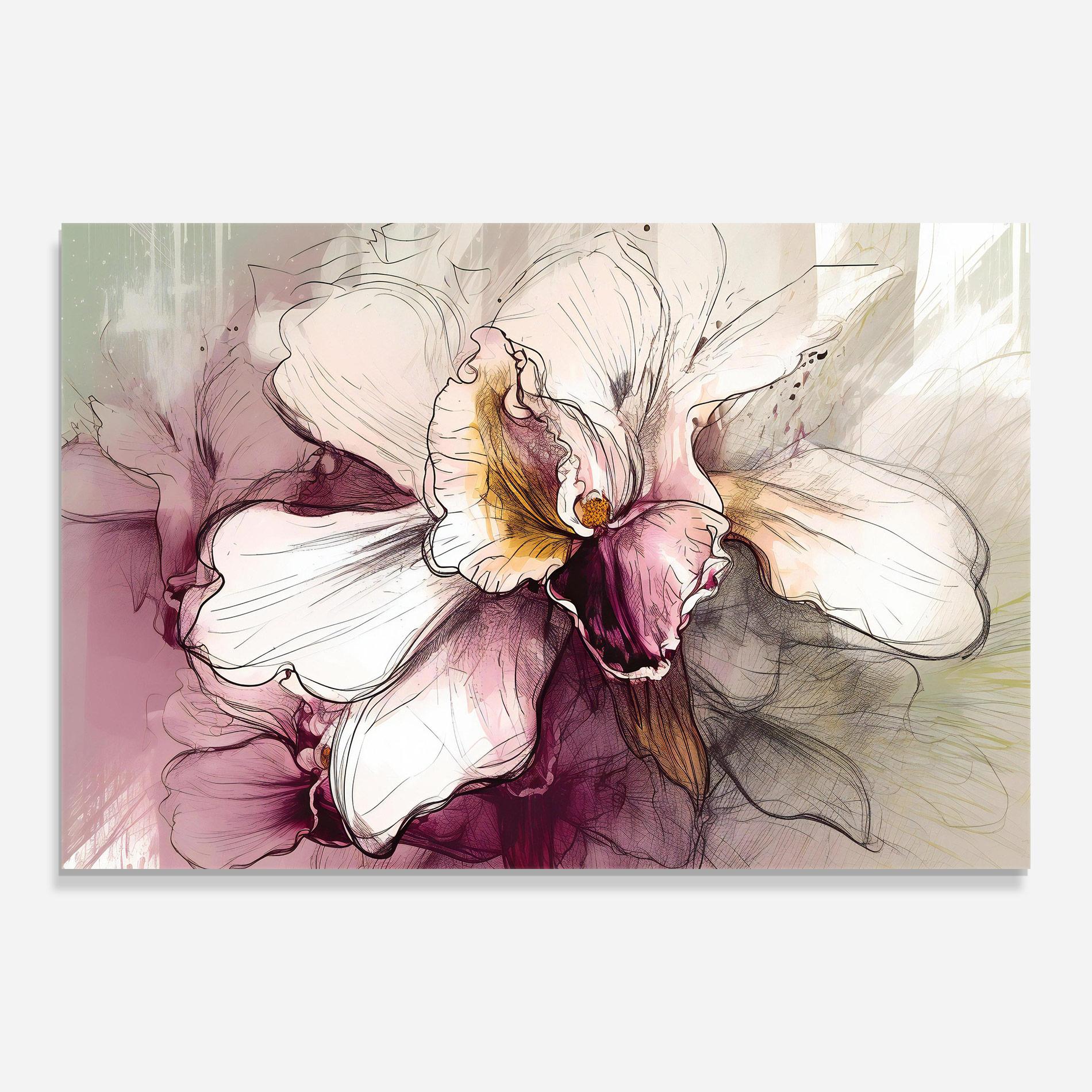 Glasbild Painted Purple Orchid mockup 0