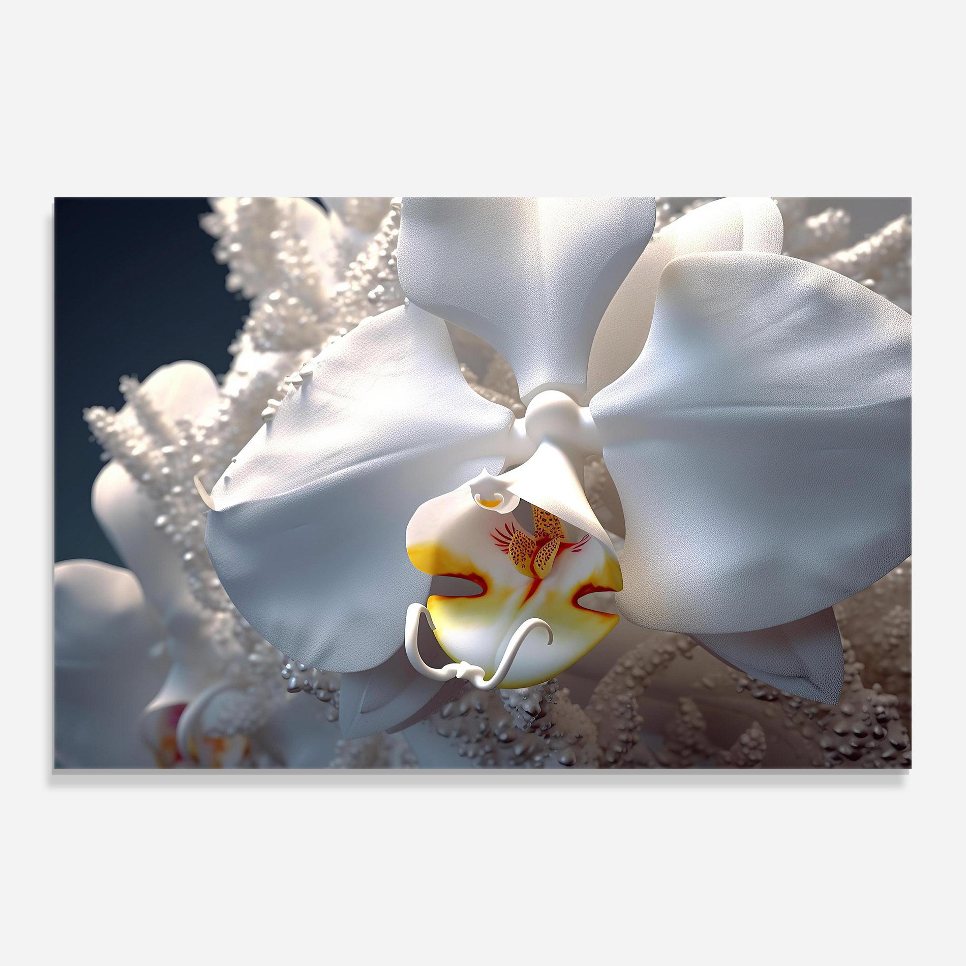 Glasbild Texture White Orchid mockup 0