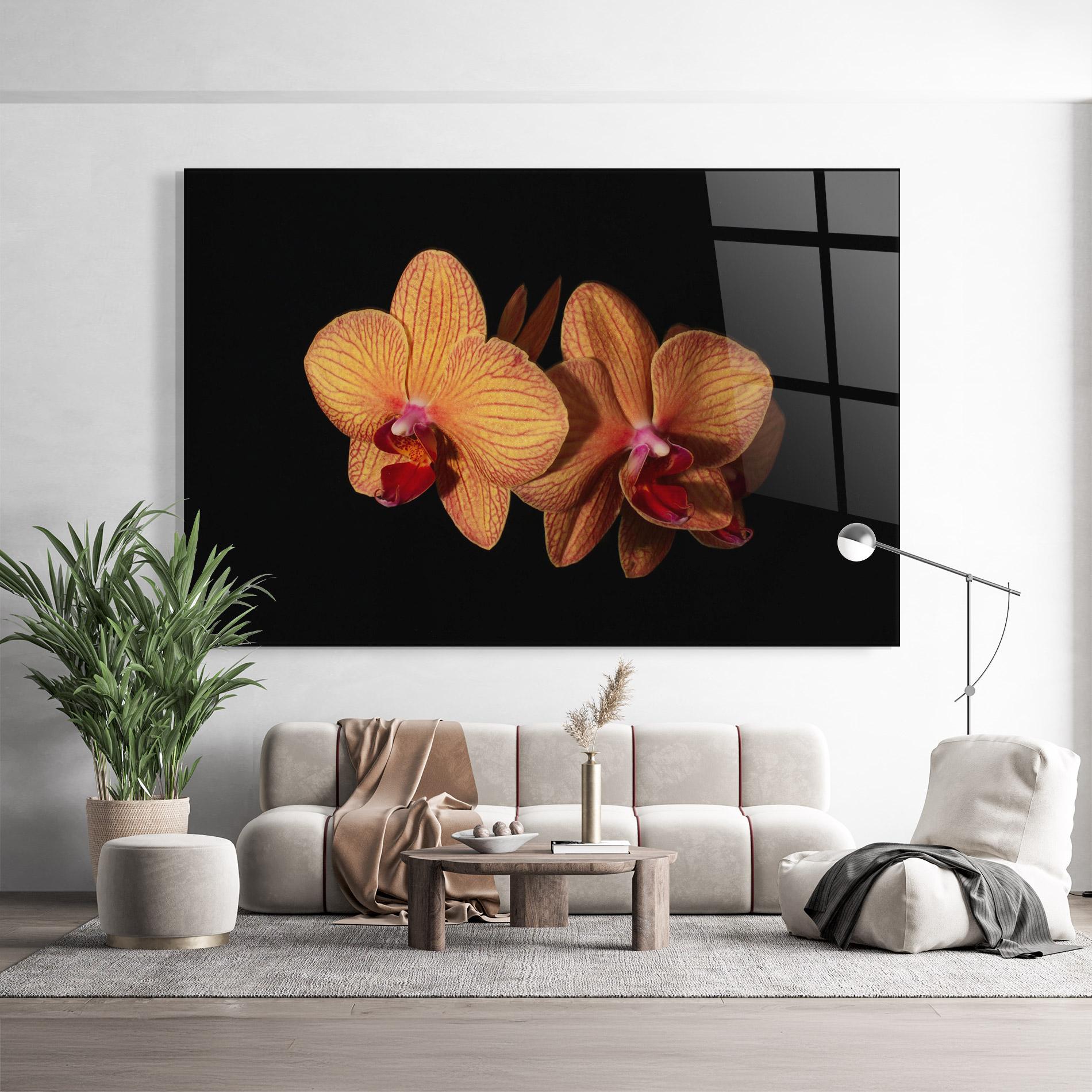 Glasbild Light Orange Orchid mockup 9