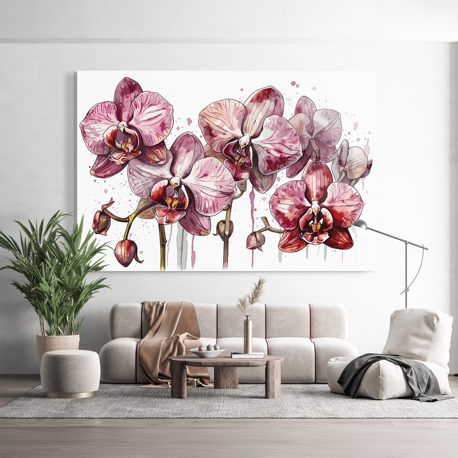 Glasbild Orchid Art mockup 9