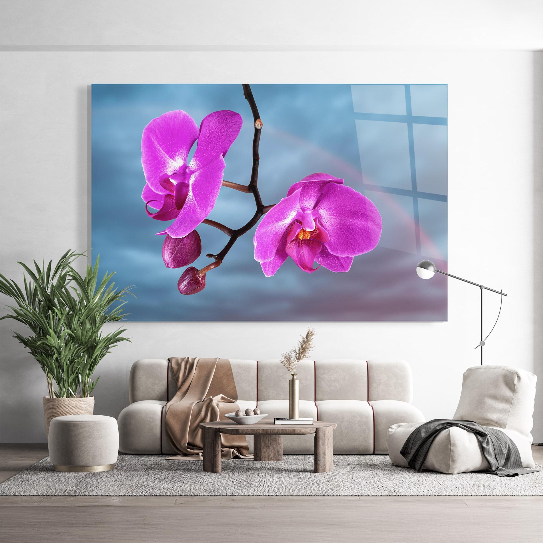 Glasbild Sky Purple Orchid mockup 9