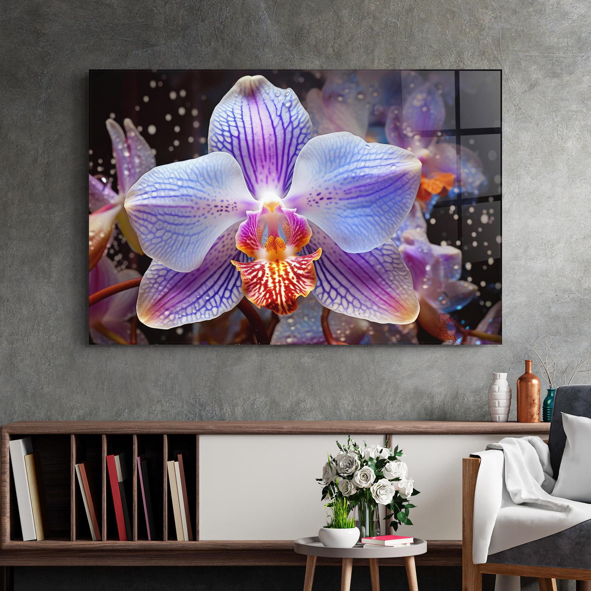 Glasbild Light Purple Orchid Art mockup 2