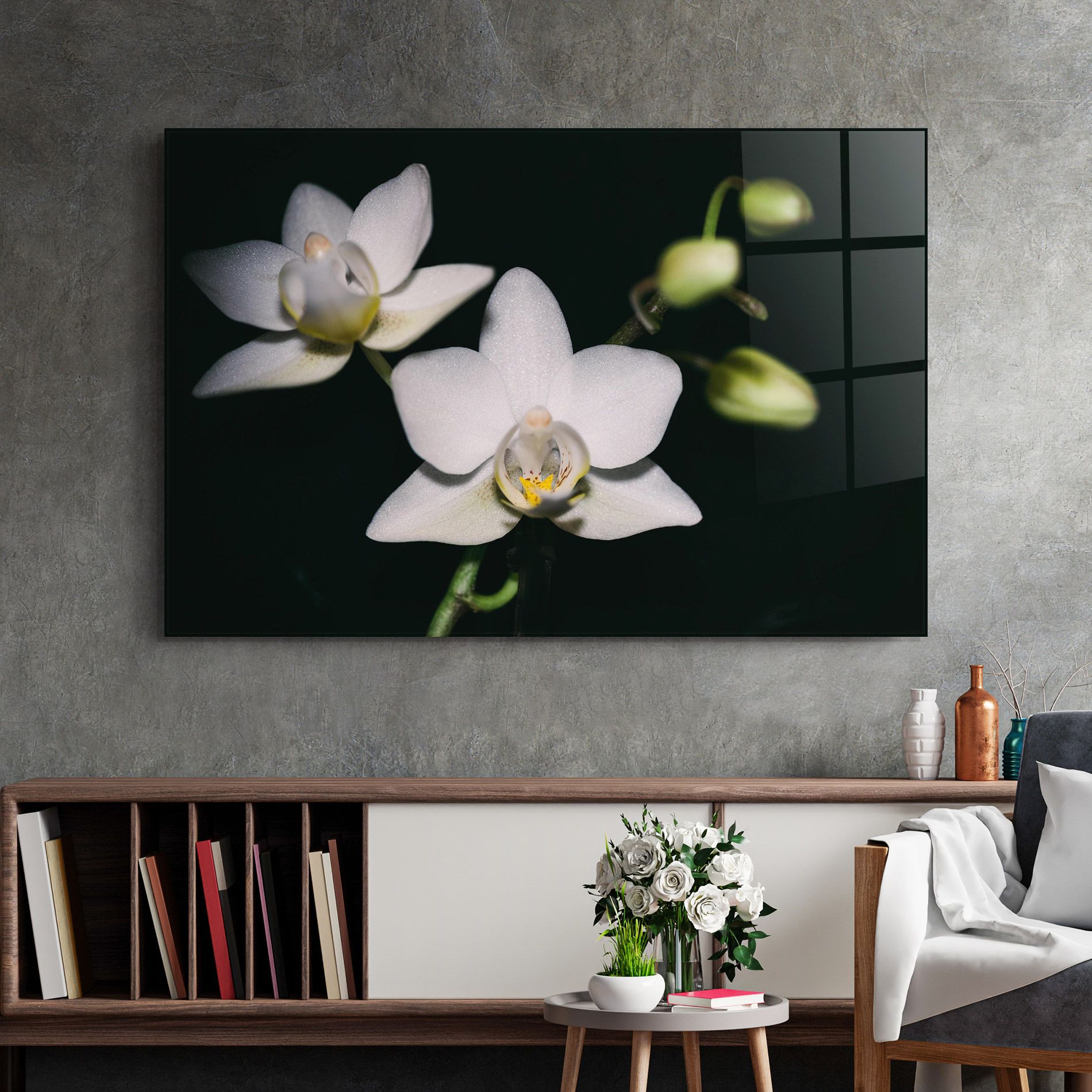 Orchids On Black mockup 2