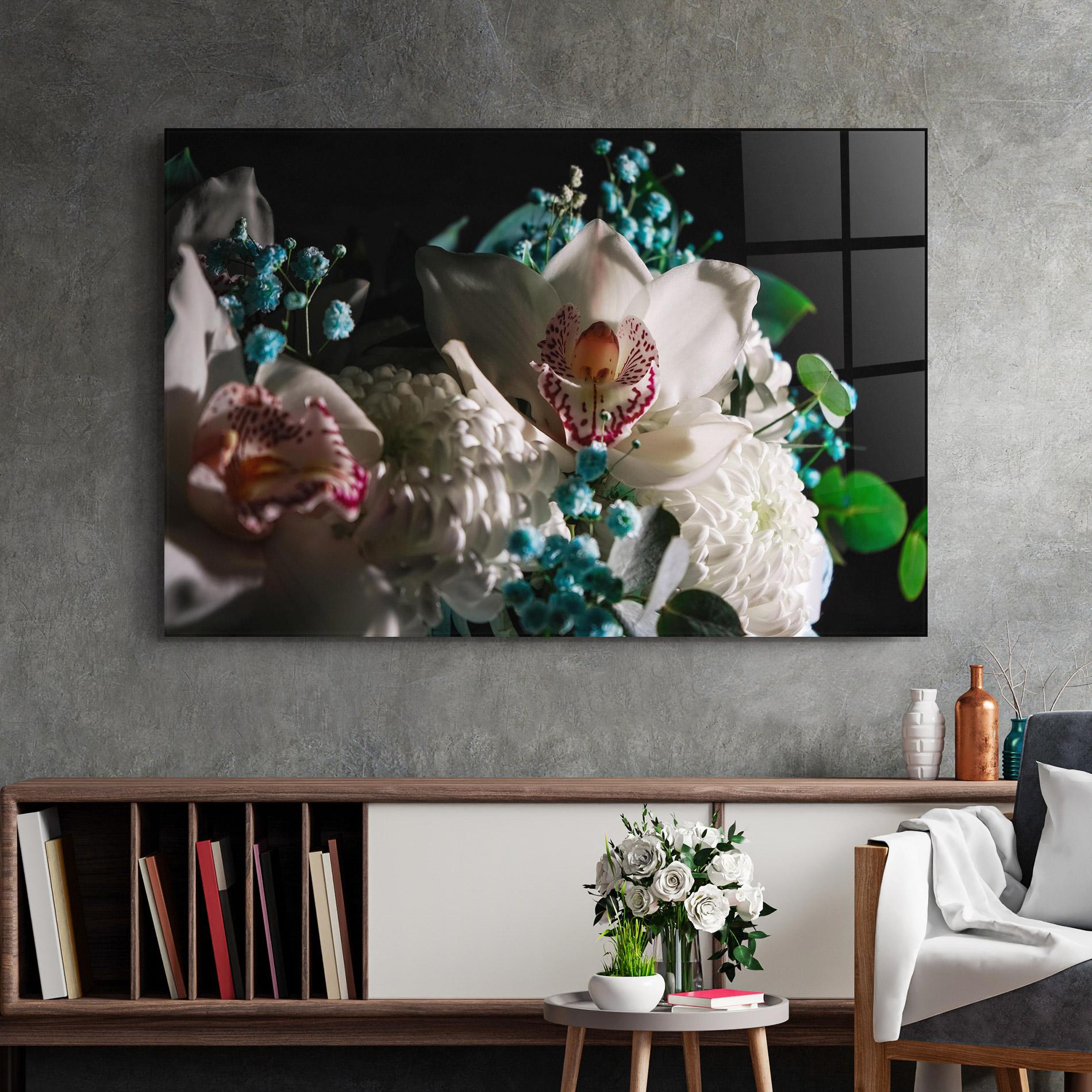 Glasbild Orchids mockup 2