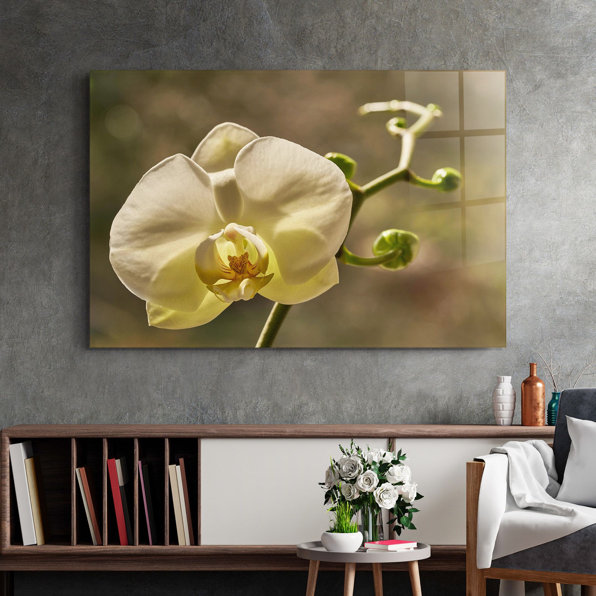Pastel Yellow Orchid In Garden mockup 2