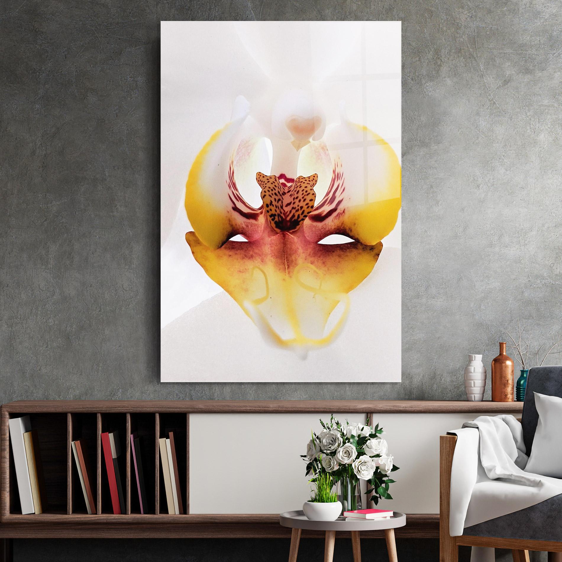 Glasbild Orchid Close Up mockup 2