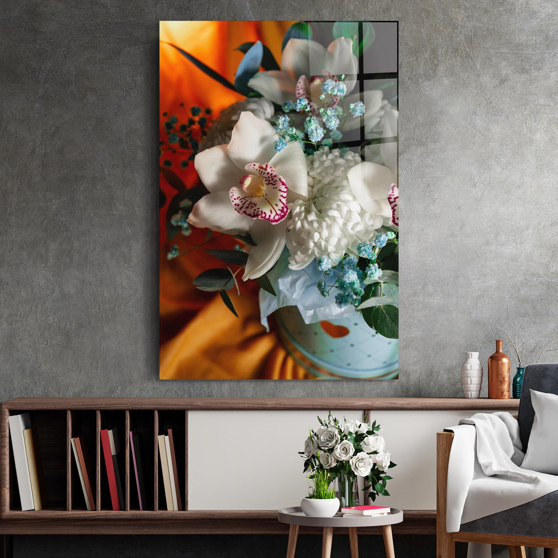 Glasbild Orchid In Vase mockup 2