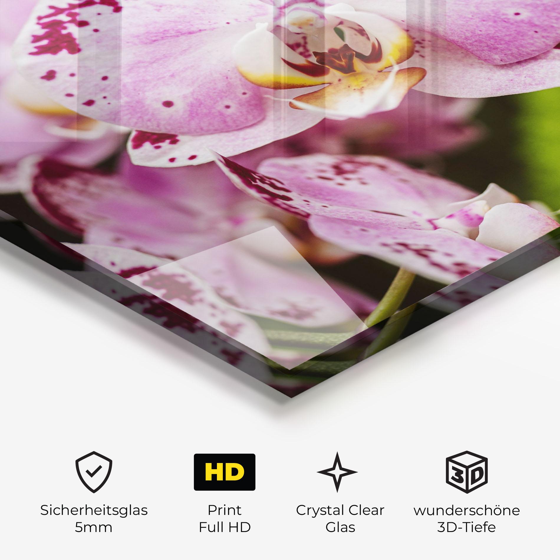Glasbild Big Pink Orchid In Nature mockup 3