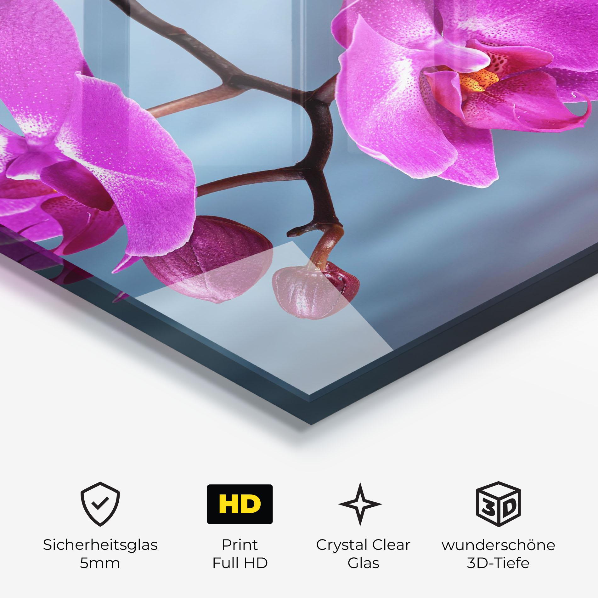 Glasbild Sky Purple Orchid mockup 3