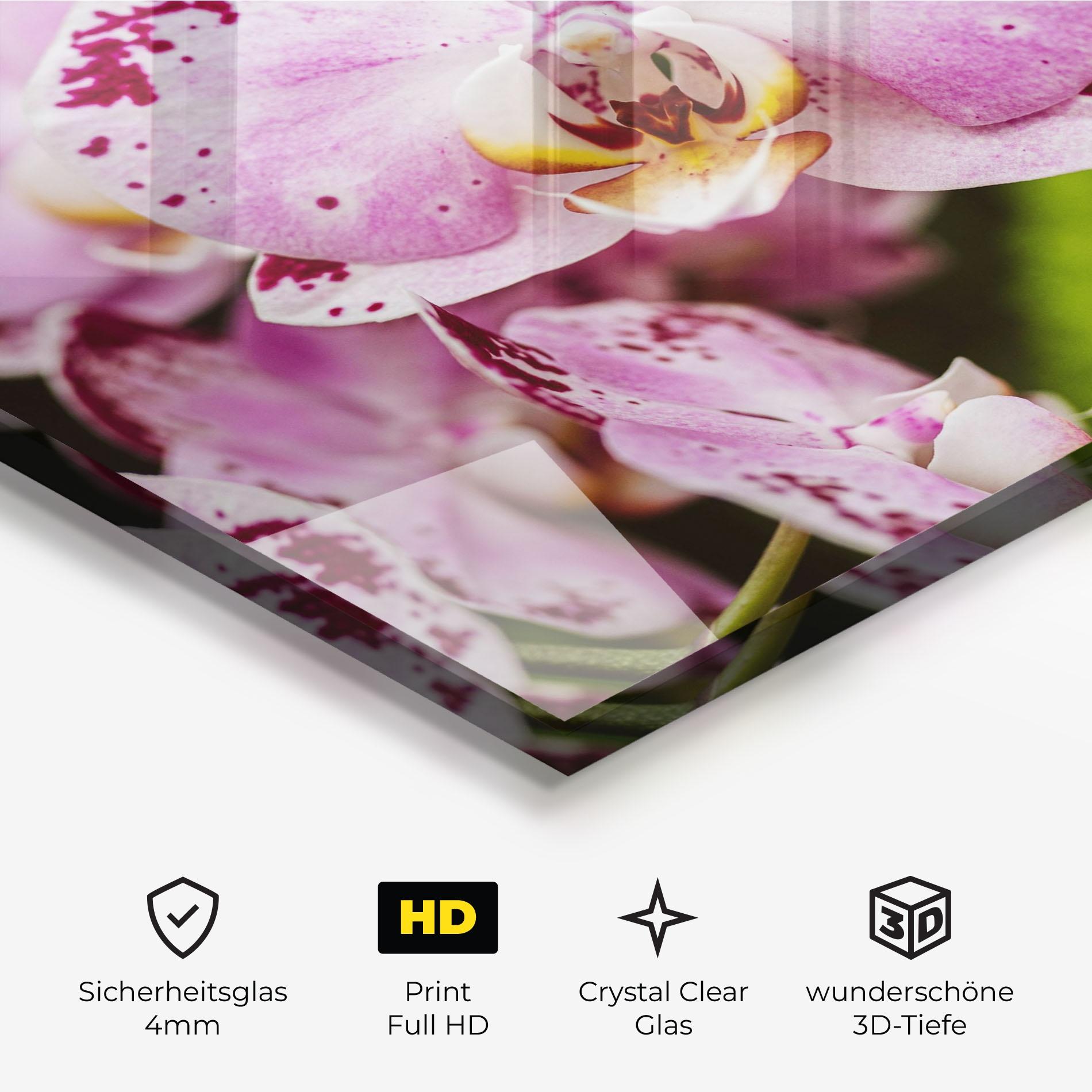 Glasbild Big Pink Orchid In Nature mockup 3