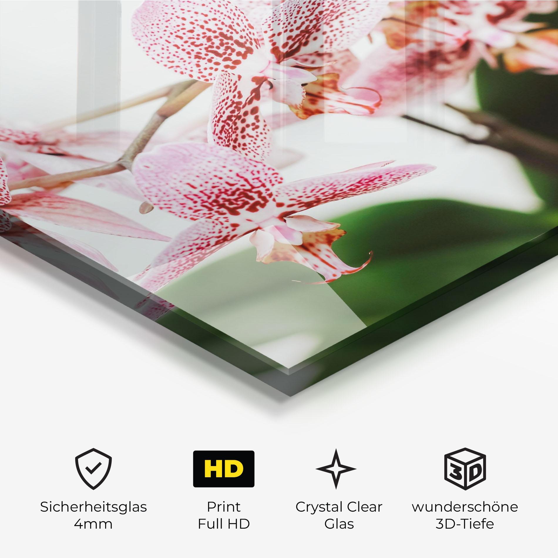 Glasbild Green Orchids mockup 3