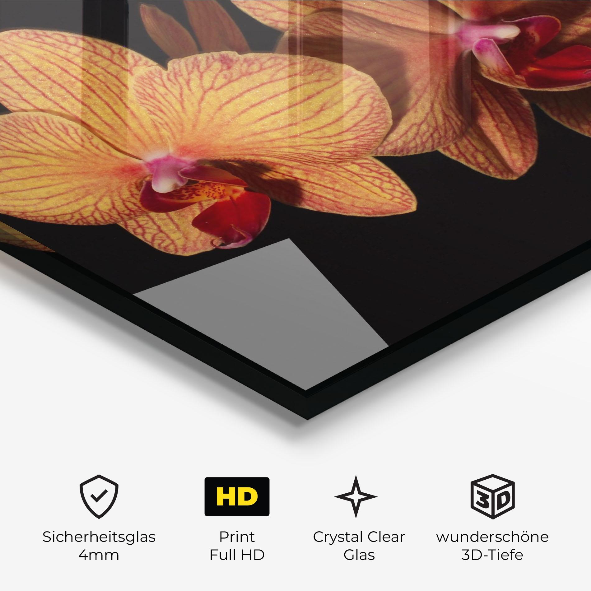 Glasbild Light Orange Orchid mockup 3