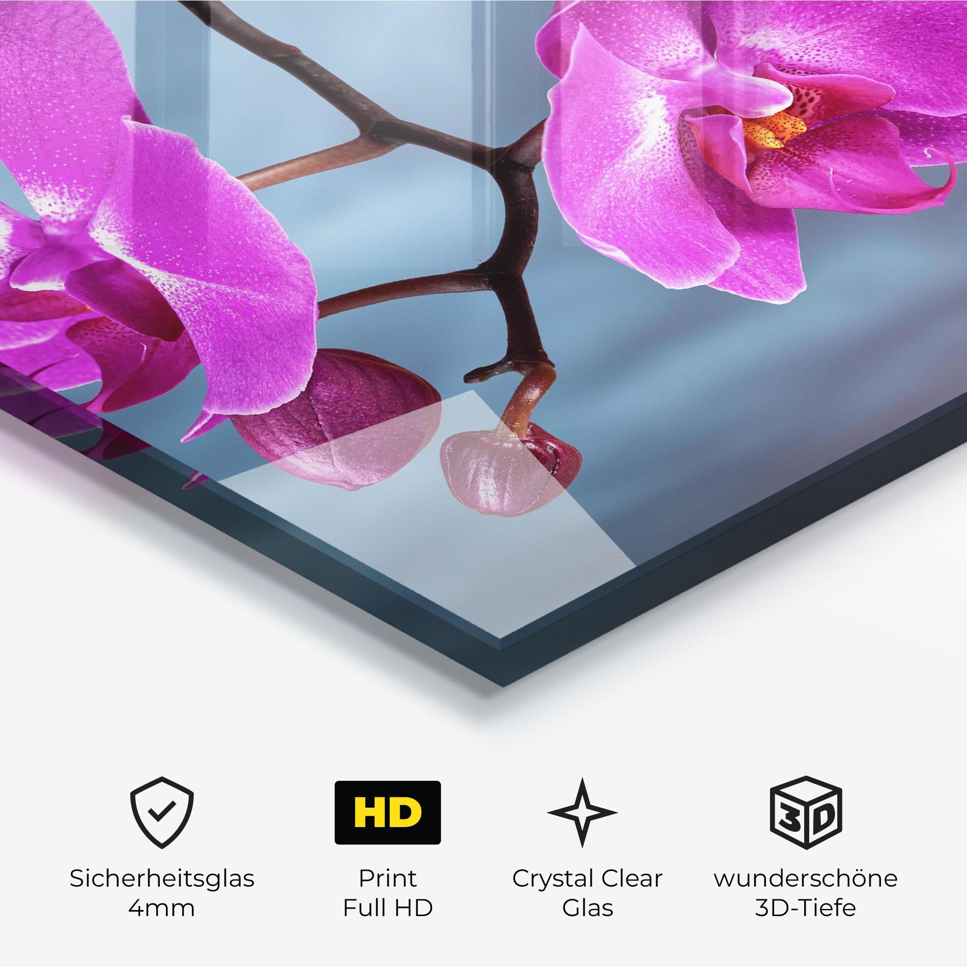 Glasbild Sky Purple Orchid mockup 3