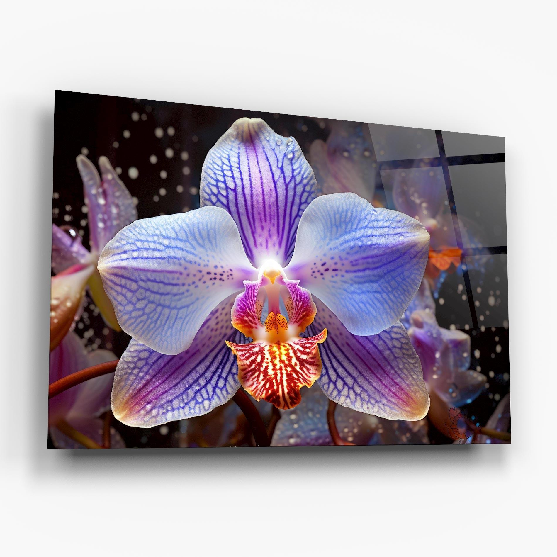 Glasbild Light Purple Orchid Art mockup 6