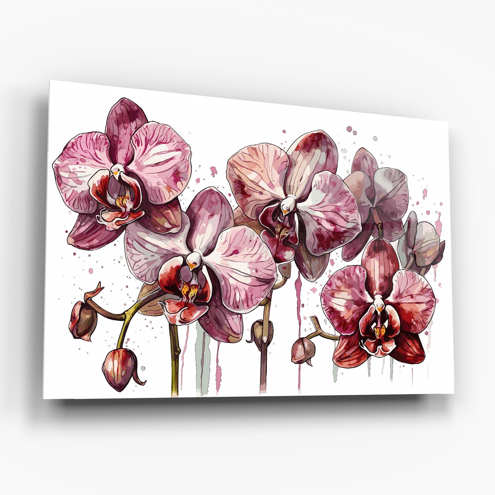 Glasbild Orchid Art mockup 6