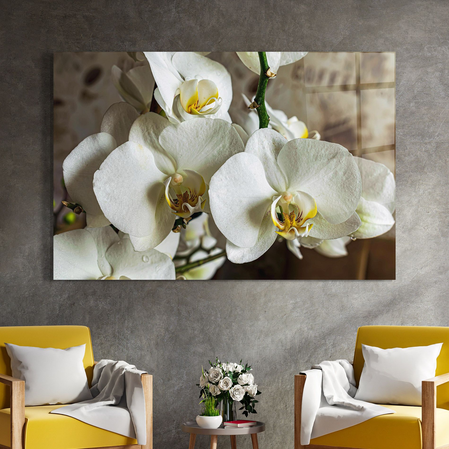Beautiful White Orchids mockup 4