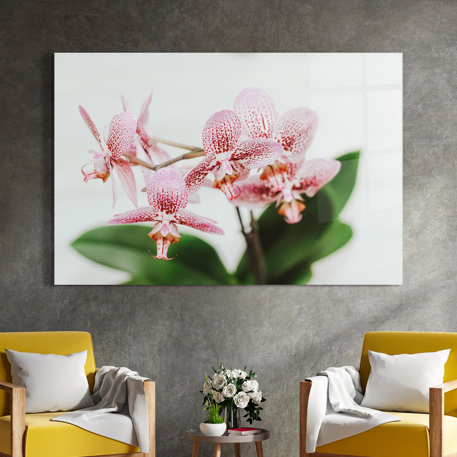 Glasbild Green Orchids mockup 4