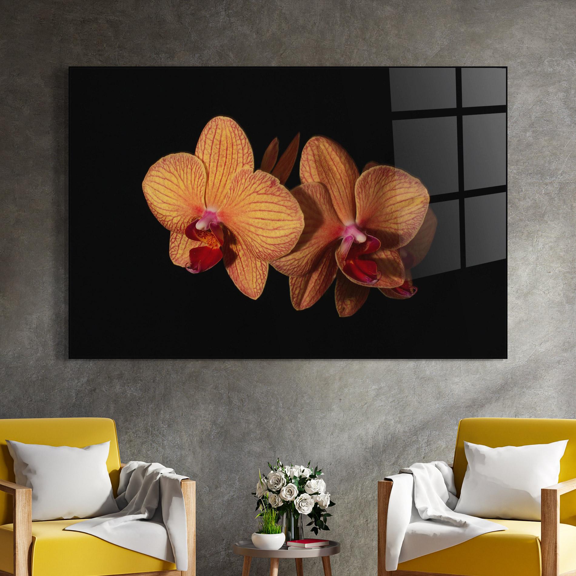 Glasbild Light Orange Orchid mockup 4