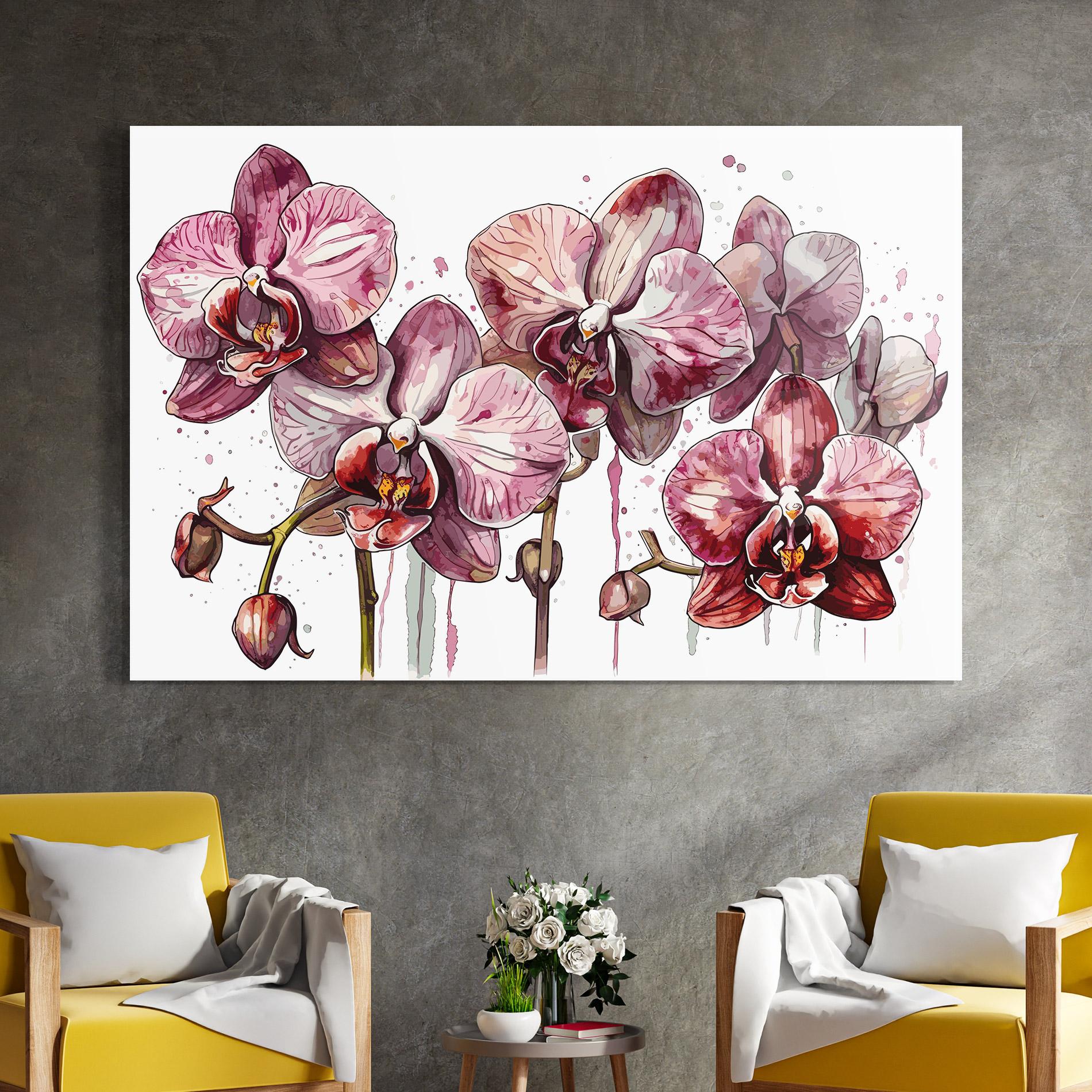 Glasbild Orchid Art mockup 4