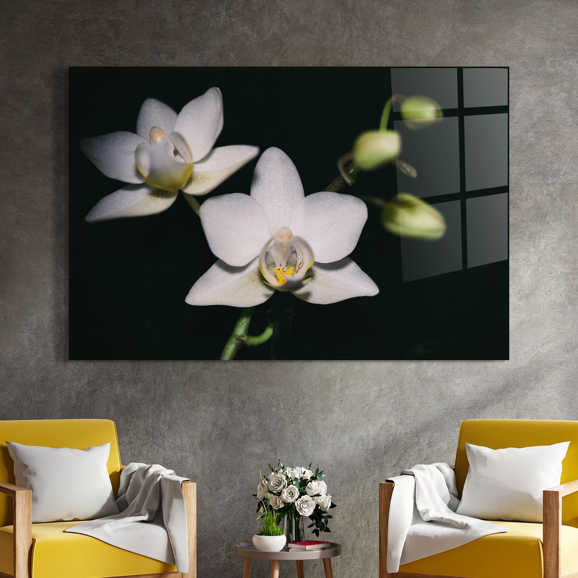 Orchids On Black mockup 4