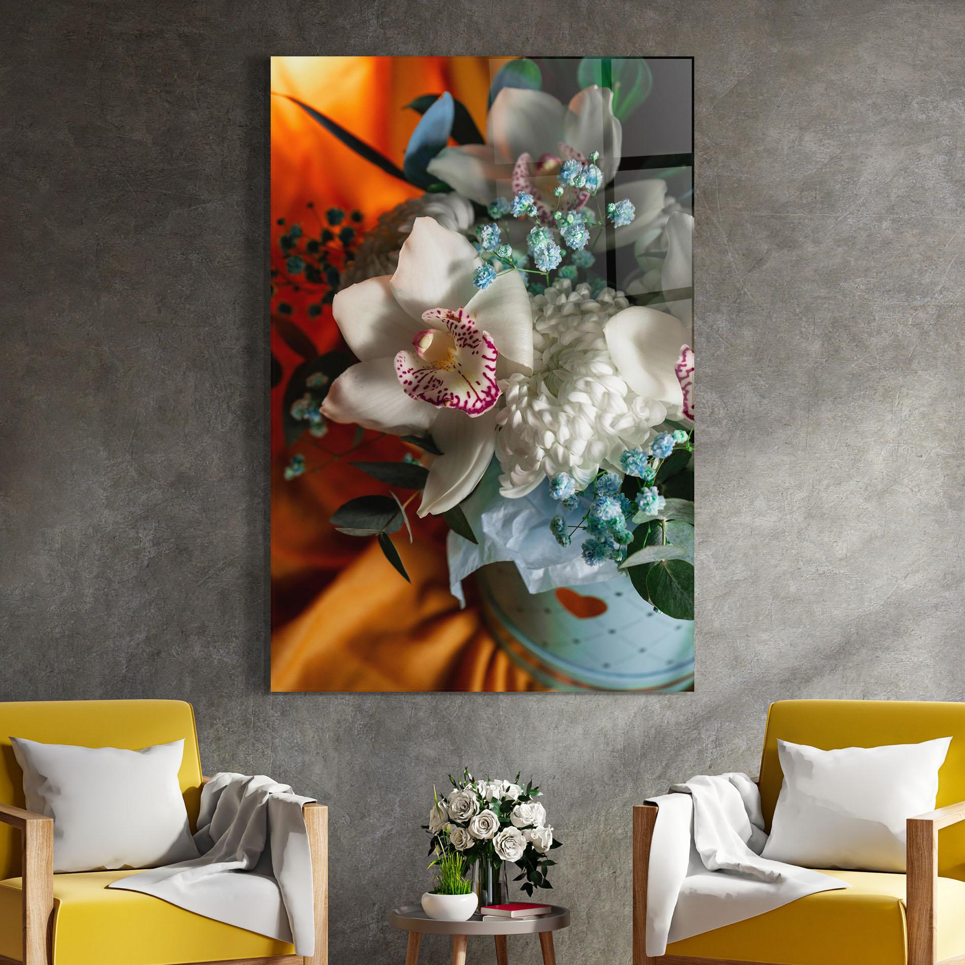 Glasbild Orchid In Vase mockup 4