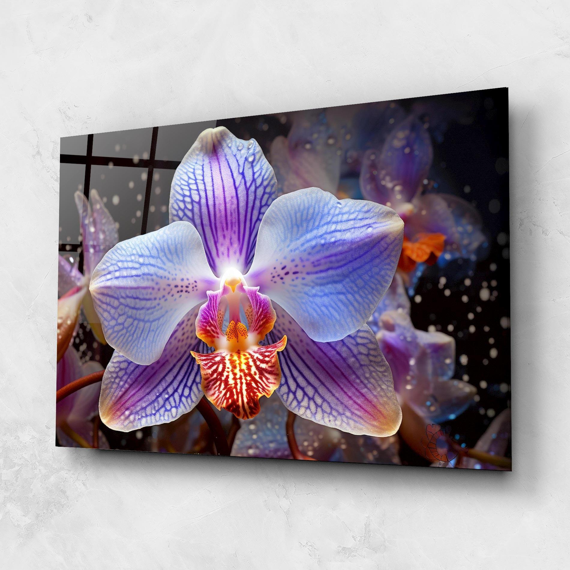Glasbild Light Purple Orchid Art mockup 1