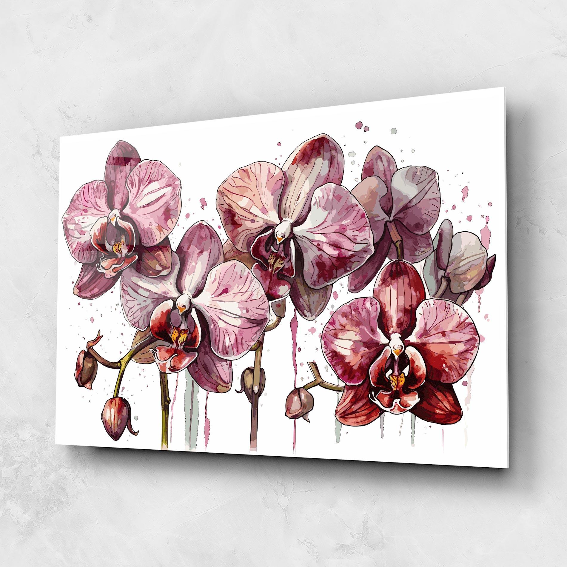 Glasbild Orchid Art mockup 1
