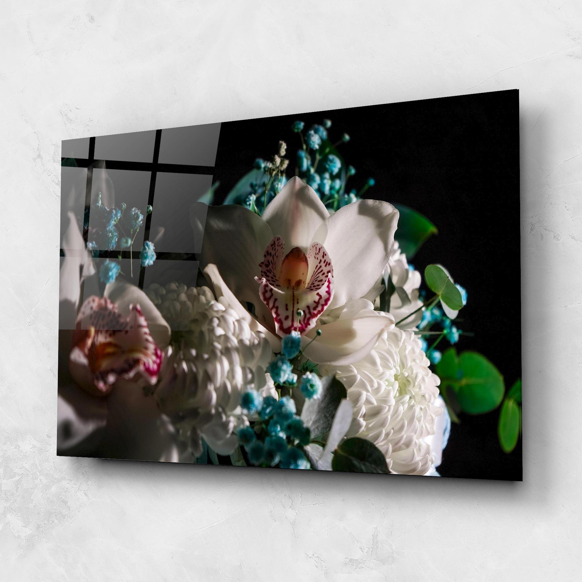 Glasbild Orchids mockup 1