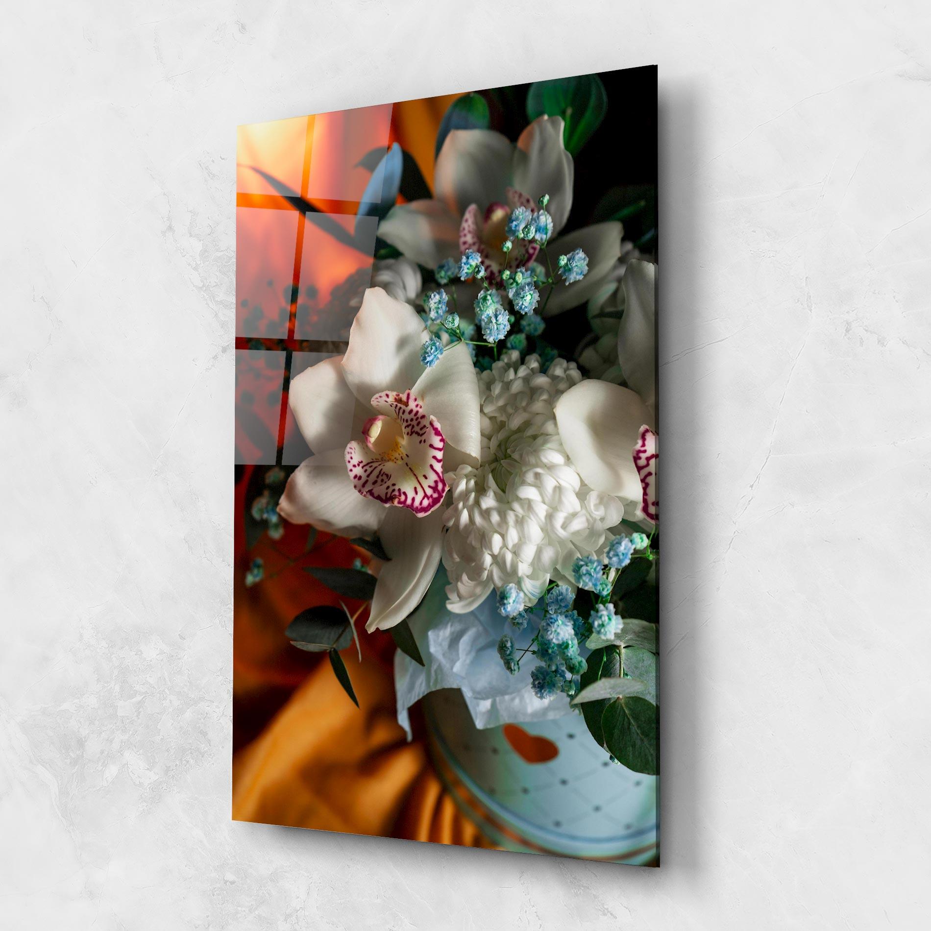 Glasbild Orchid In Vase mockup 1