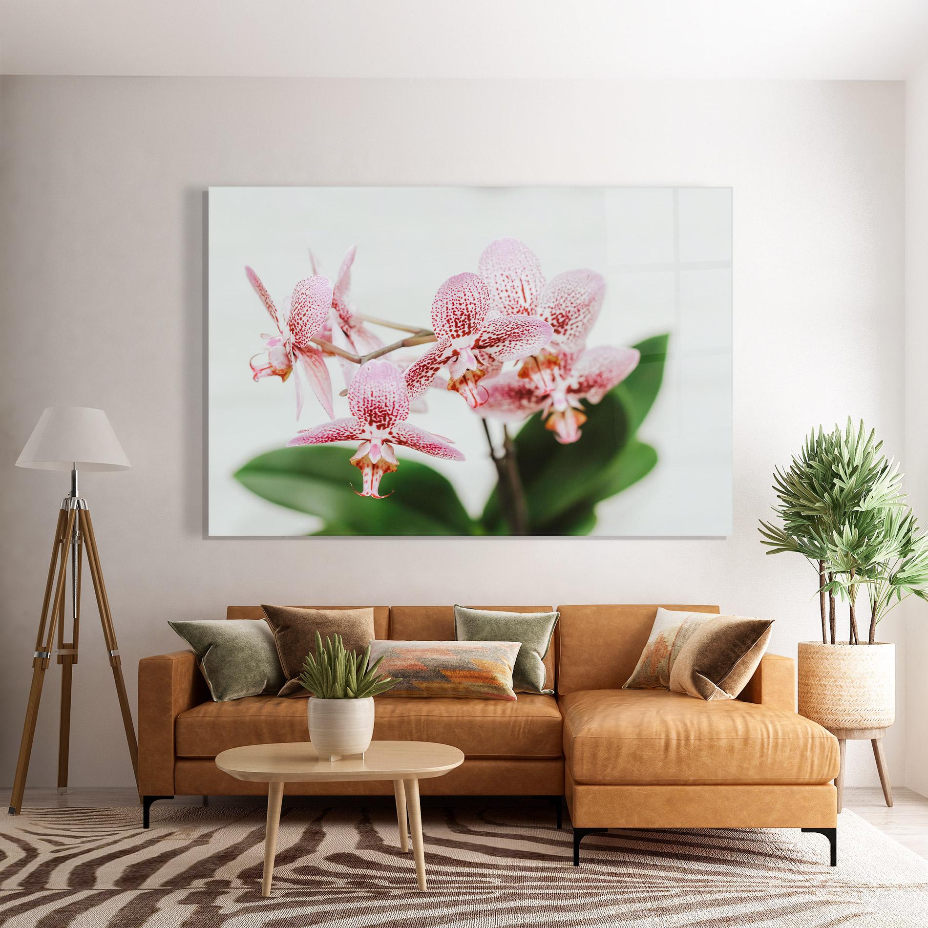 Glasbild Green Orchids mockup 7