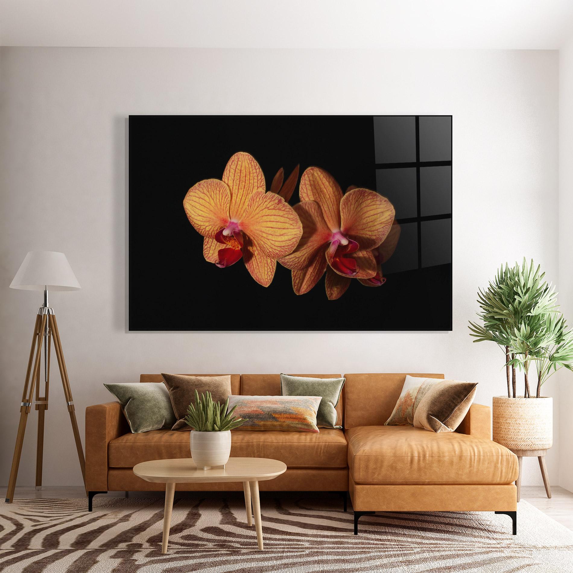 Glasbild Light Orange Orchid mockup 7