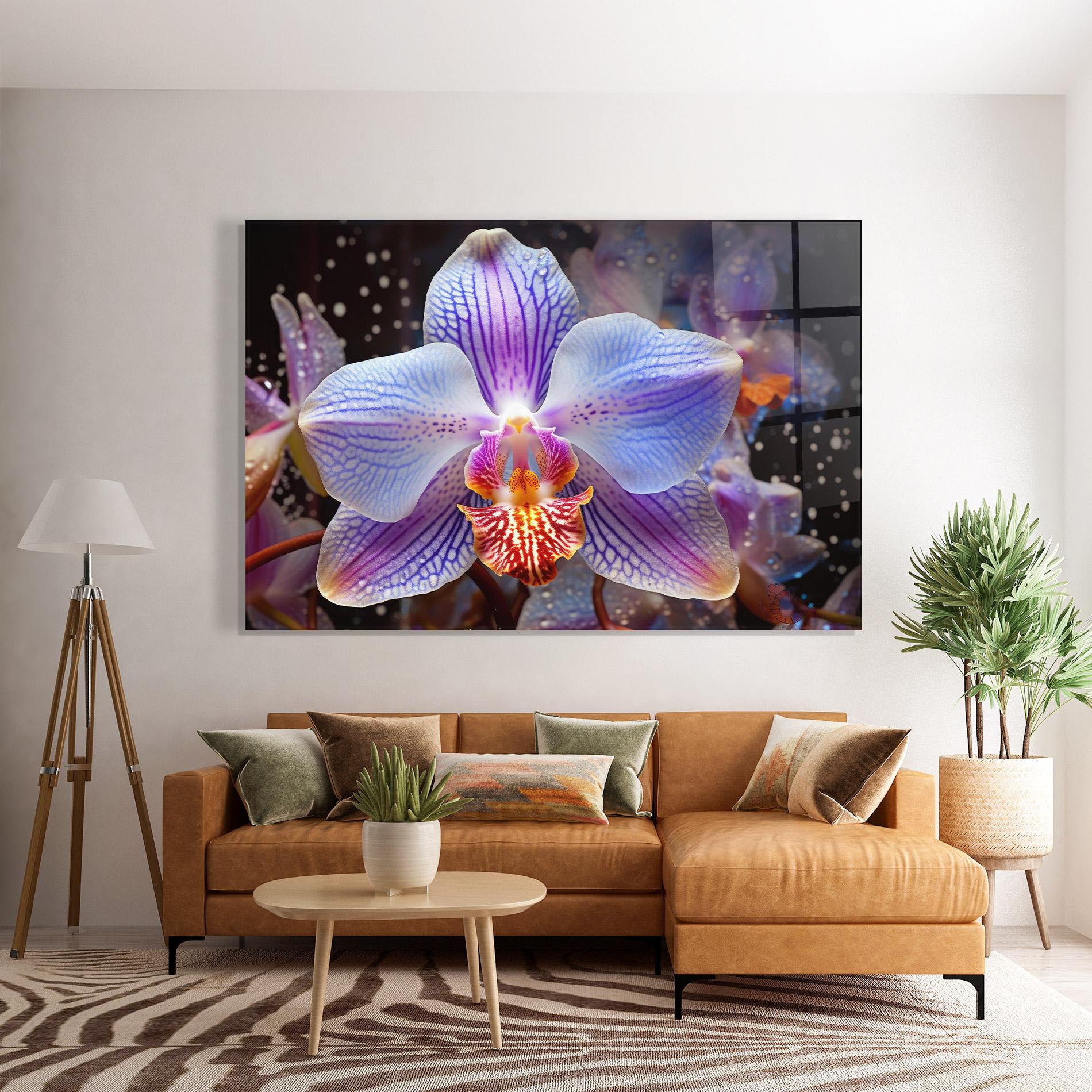 Glasbild Light Purple Orchid Art mockup 7