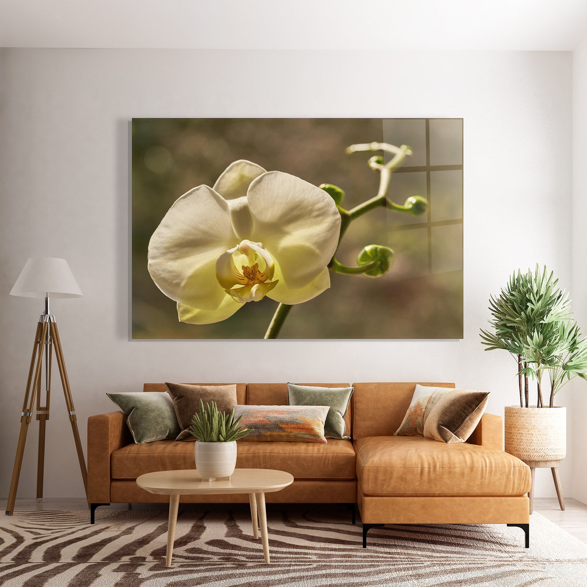 Pastel Yellow Orchid In Garden mockup 7