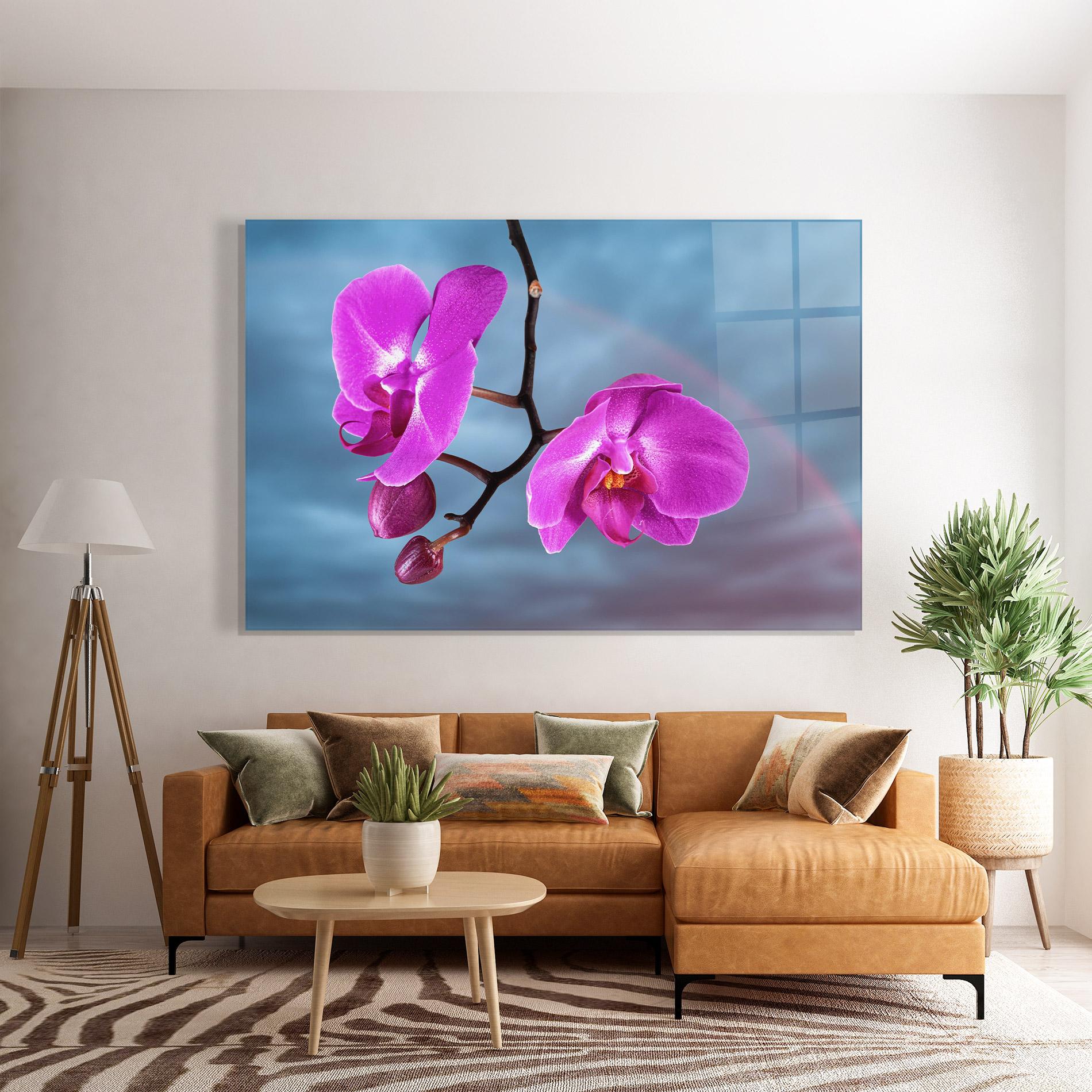 Glasbild Sky Purple Orchid mockup 7