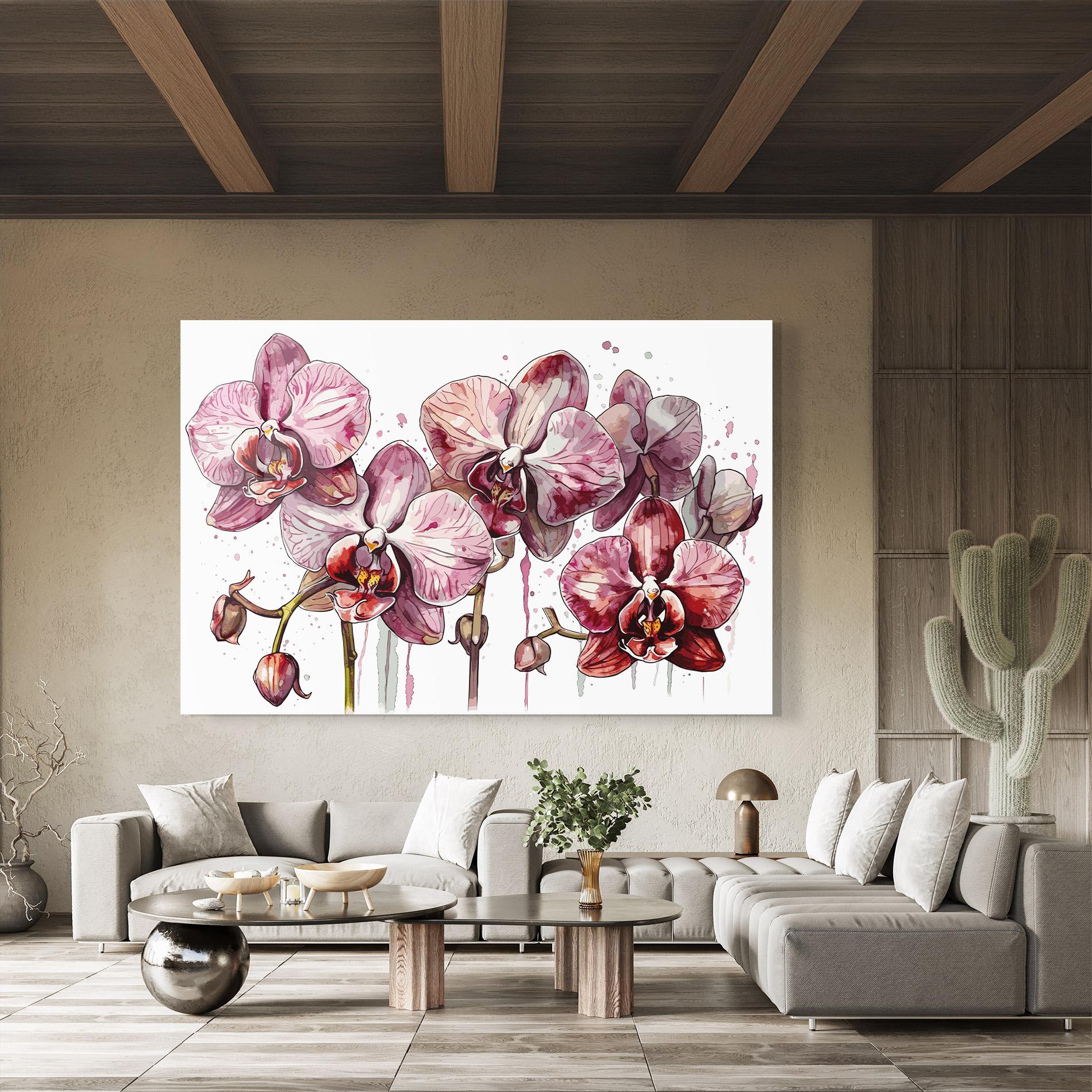 Glasbild Orchid Art mockup 8