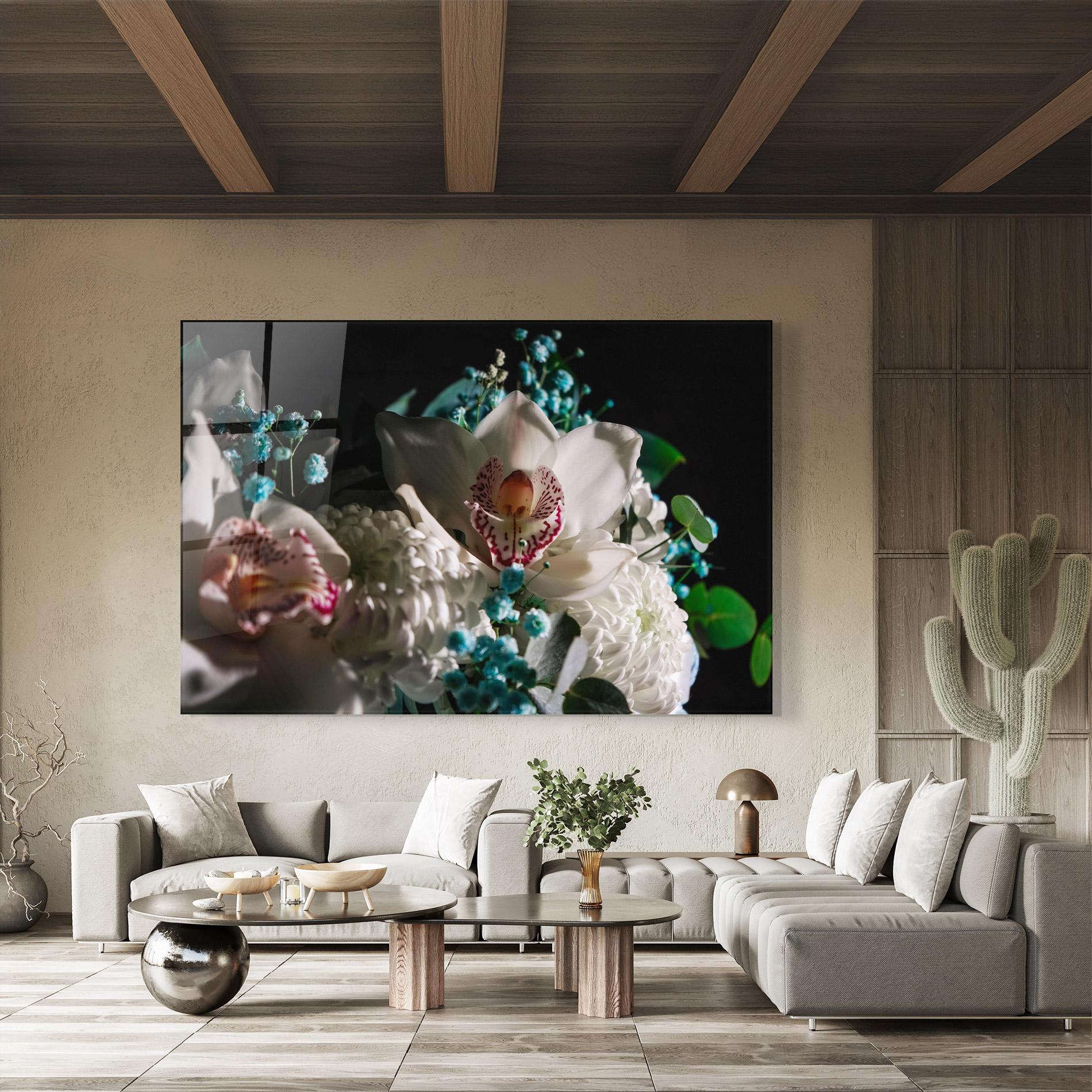 Glasbild Orchids mockup 8