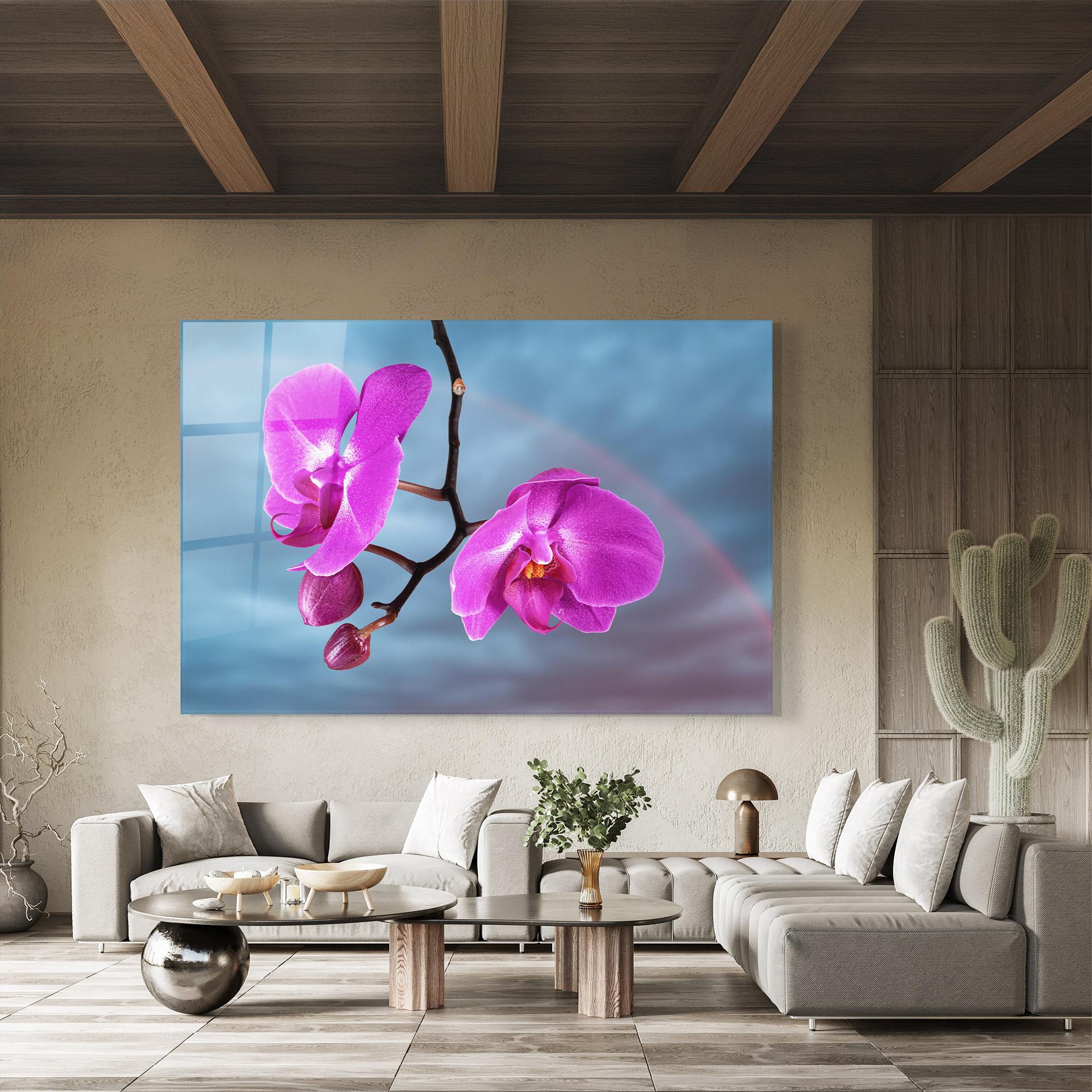 Glasbild Sky Purple Orchid mockup 8