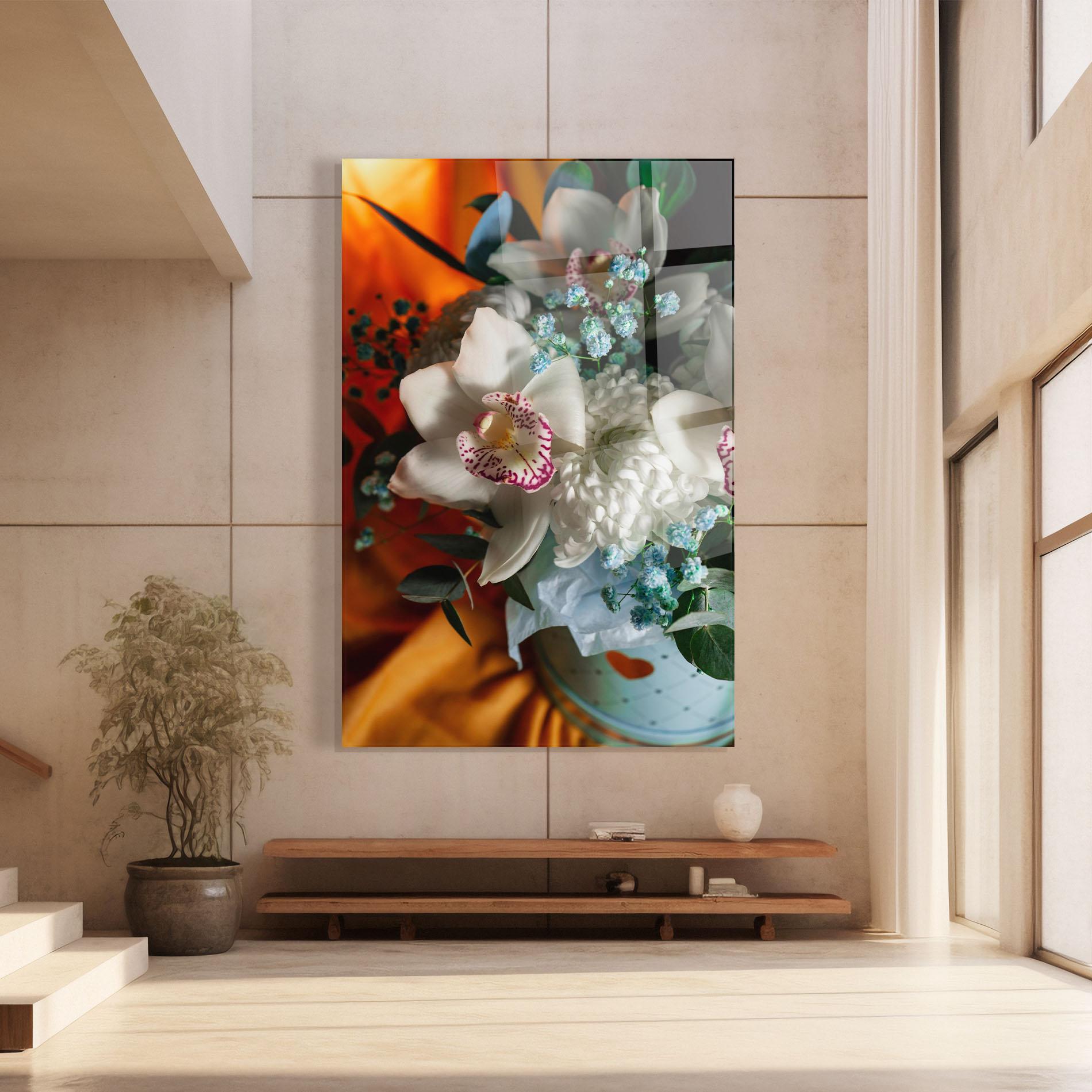 Glasbild Orchid In Vase mockup 8