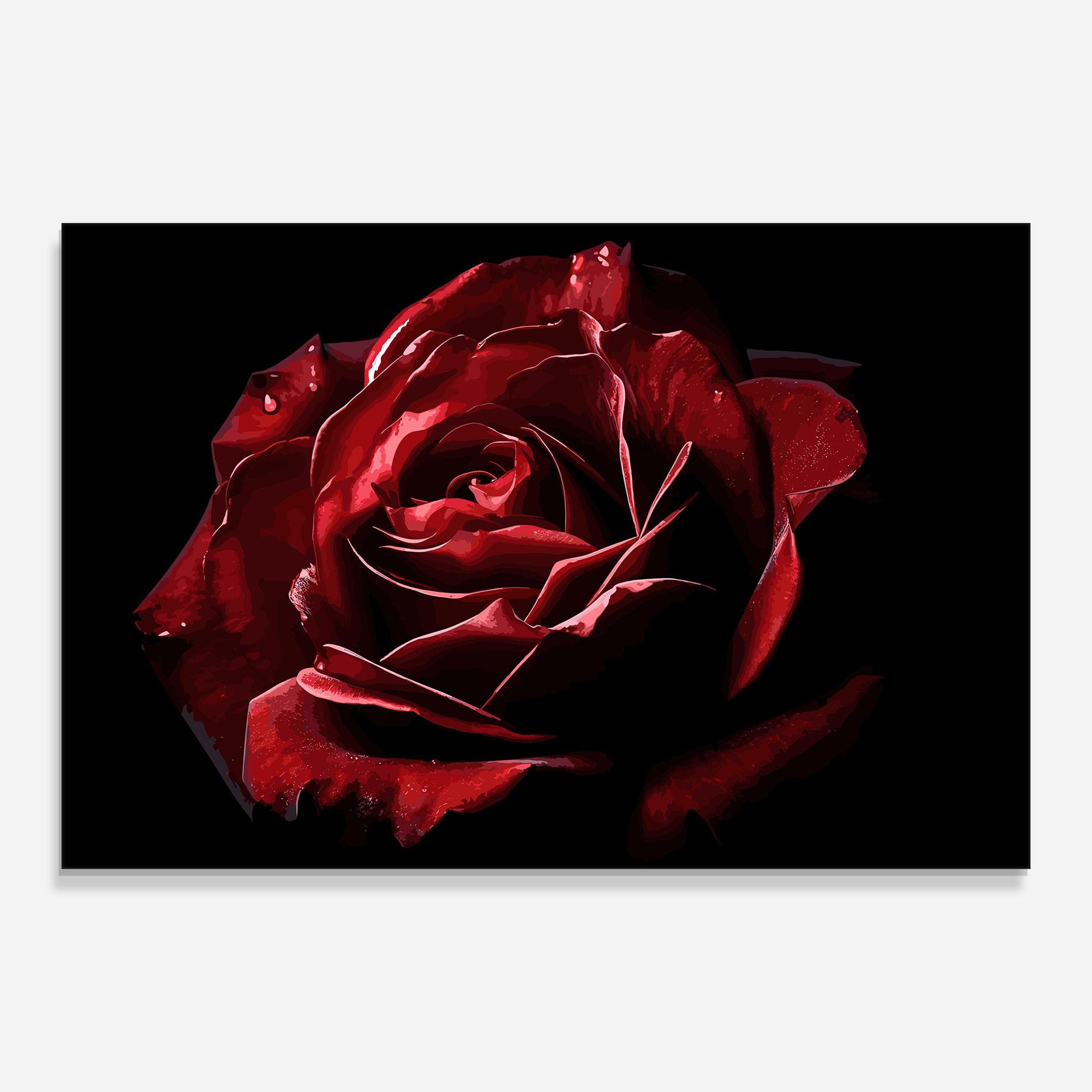 Glasbild Big Red Rose mockup 0