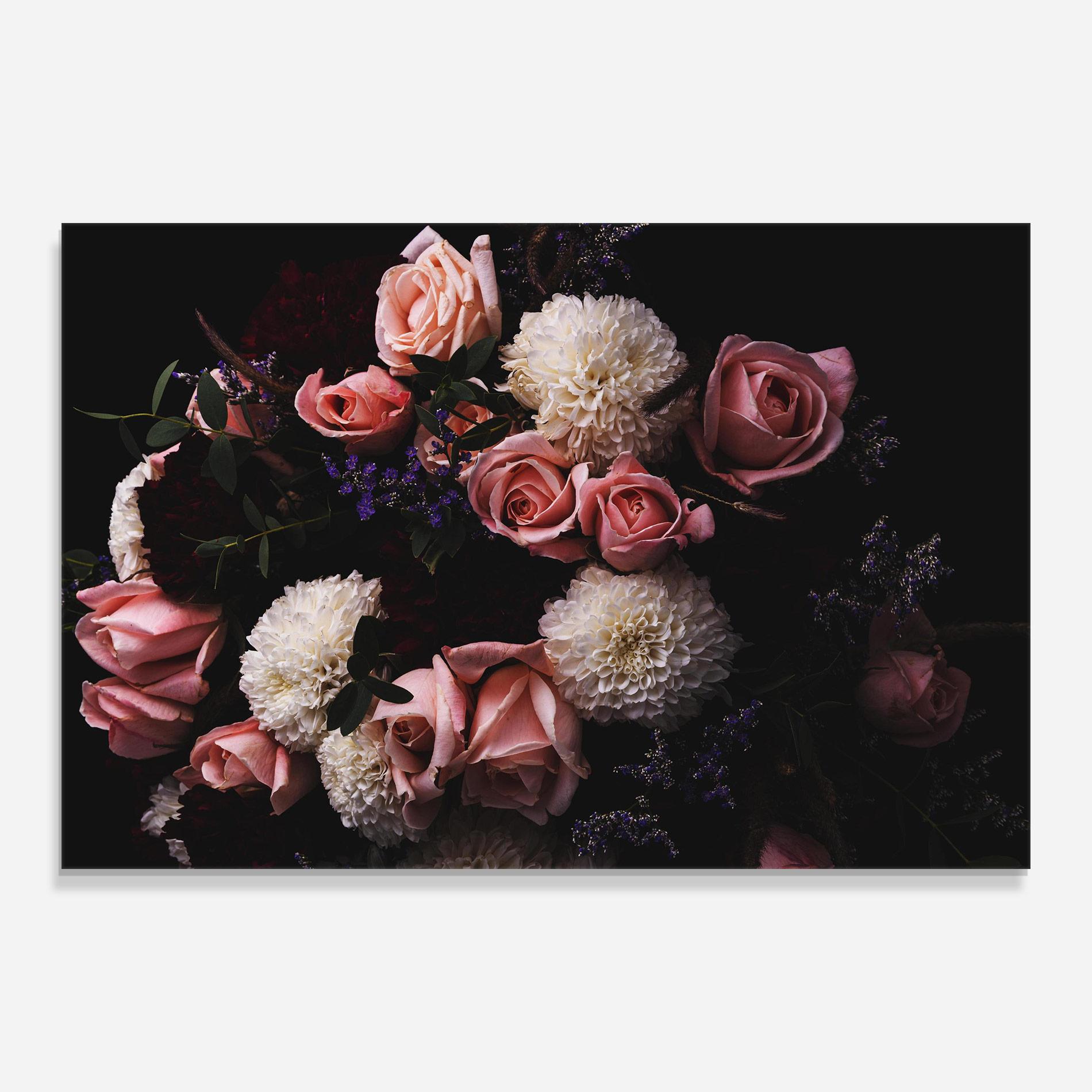 Glasbild Buchet De Trandafiri mockup 0