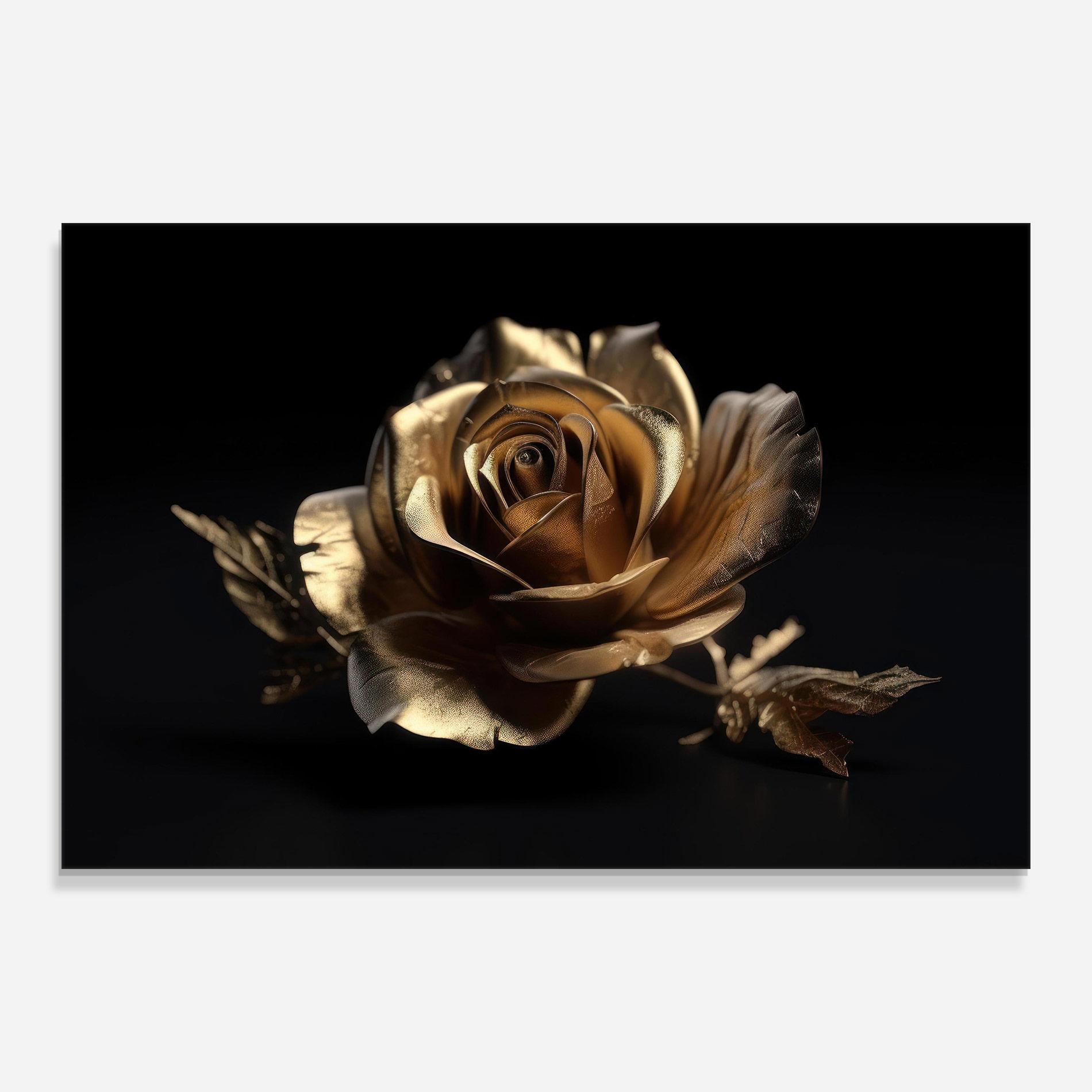 Glasbild Gold Rose mockup 0