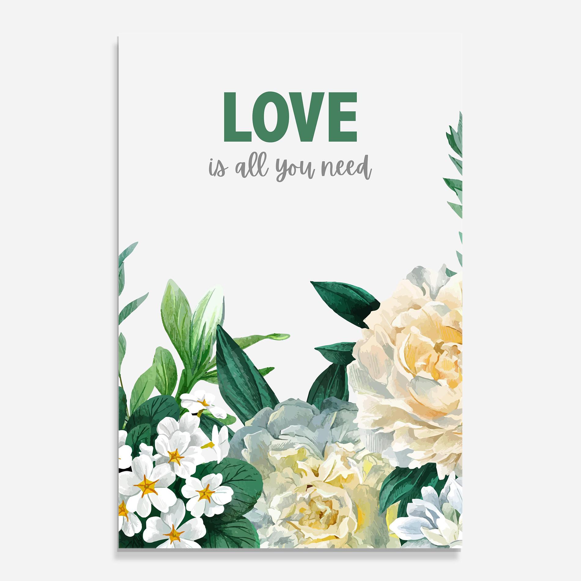 Glasbild Green Rose Love mockup 0